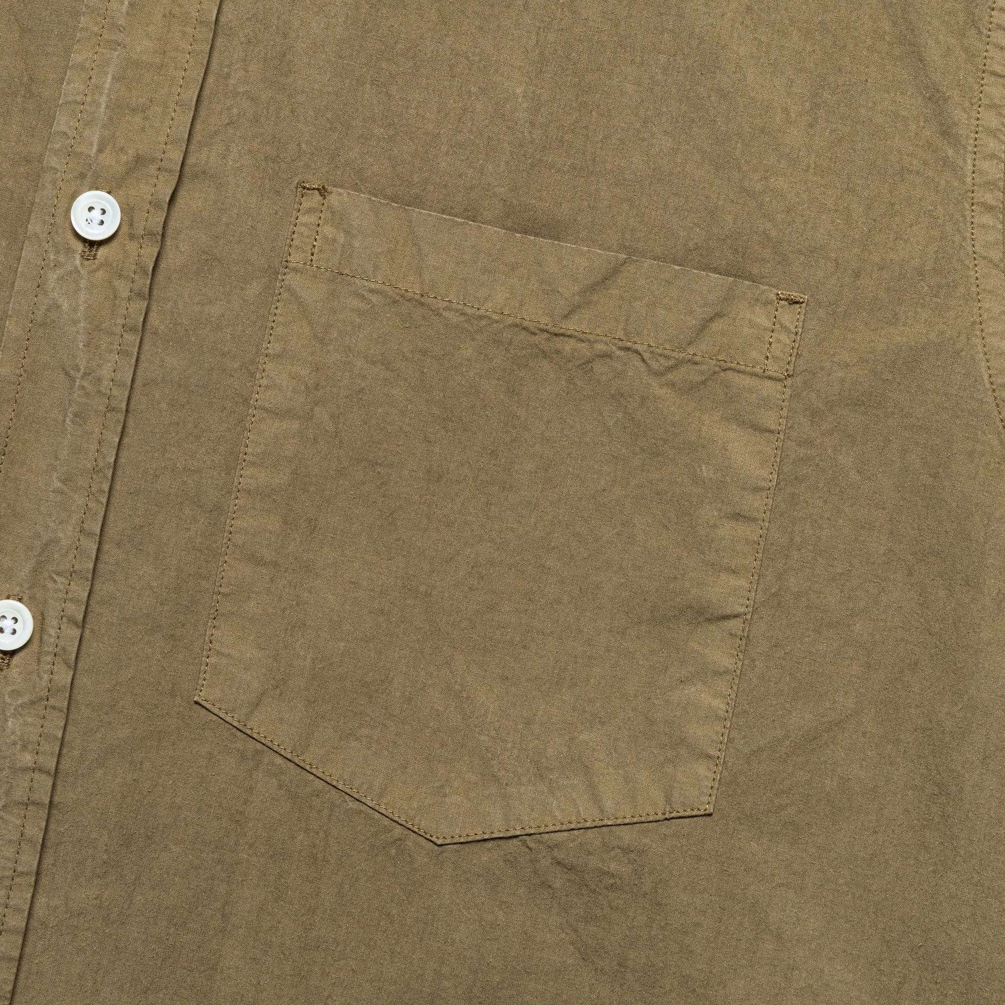 Osvald Cotton Tencel Shirt - Sitka Green Abrasion Resistant Edges