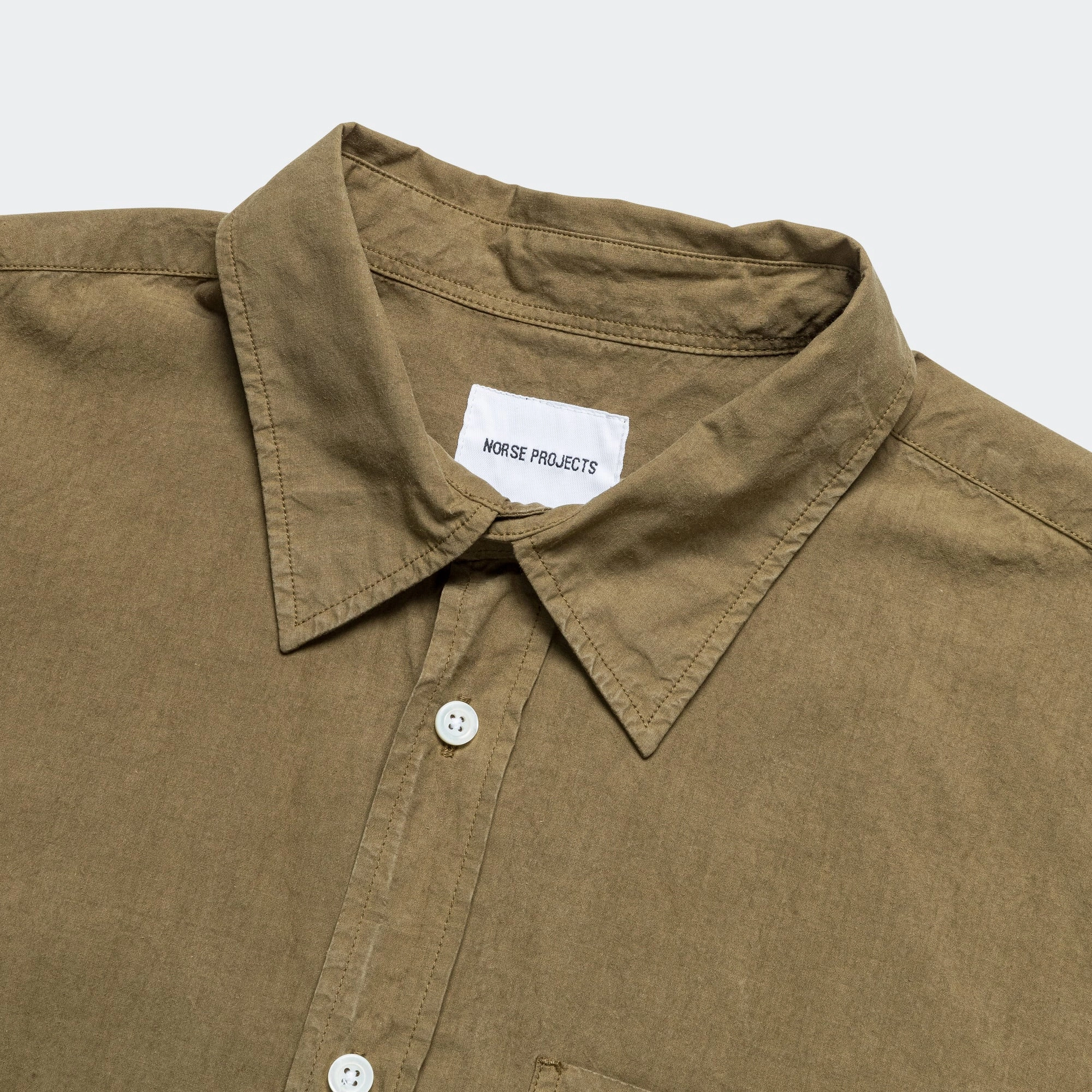 Osvald Cotton Tencel Shirt - Sitka Green Nautical Look