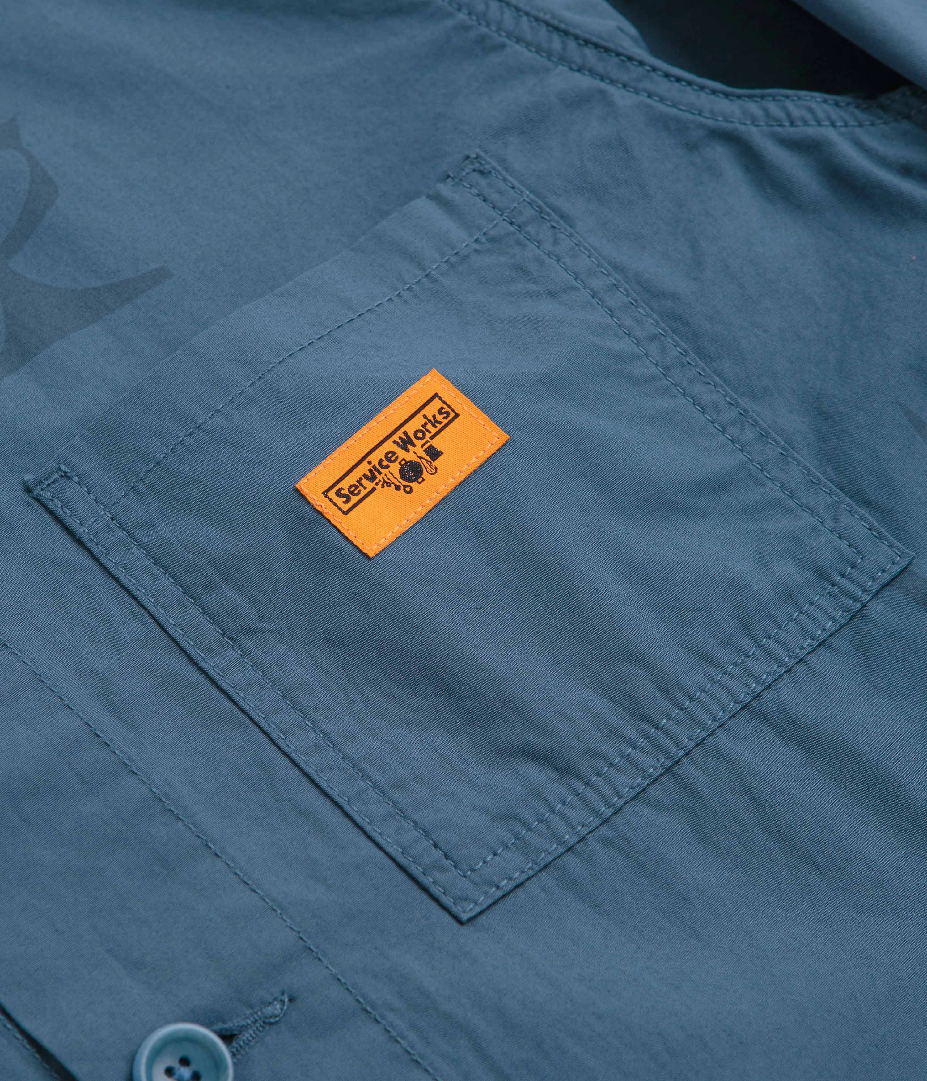 Service Works Poplin Printed Chore Shirt - Slate Seamless Sides