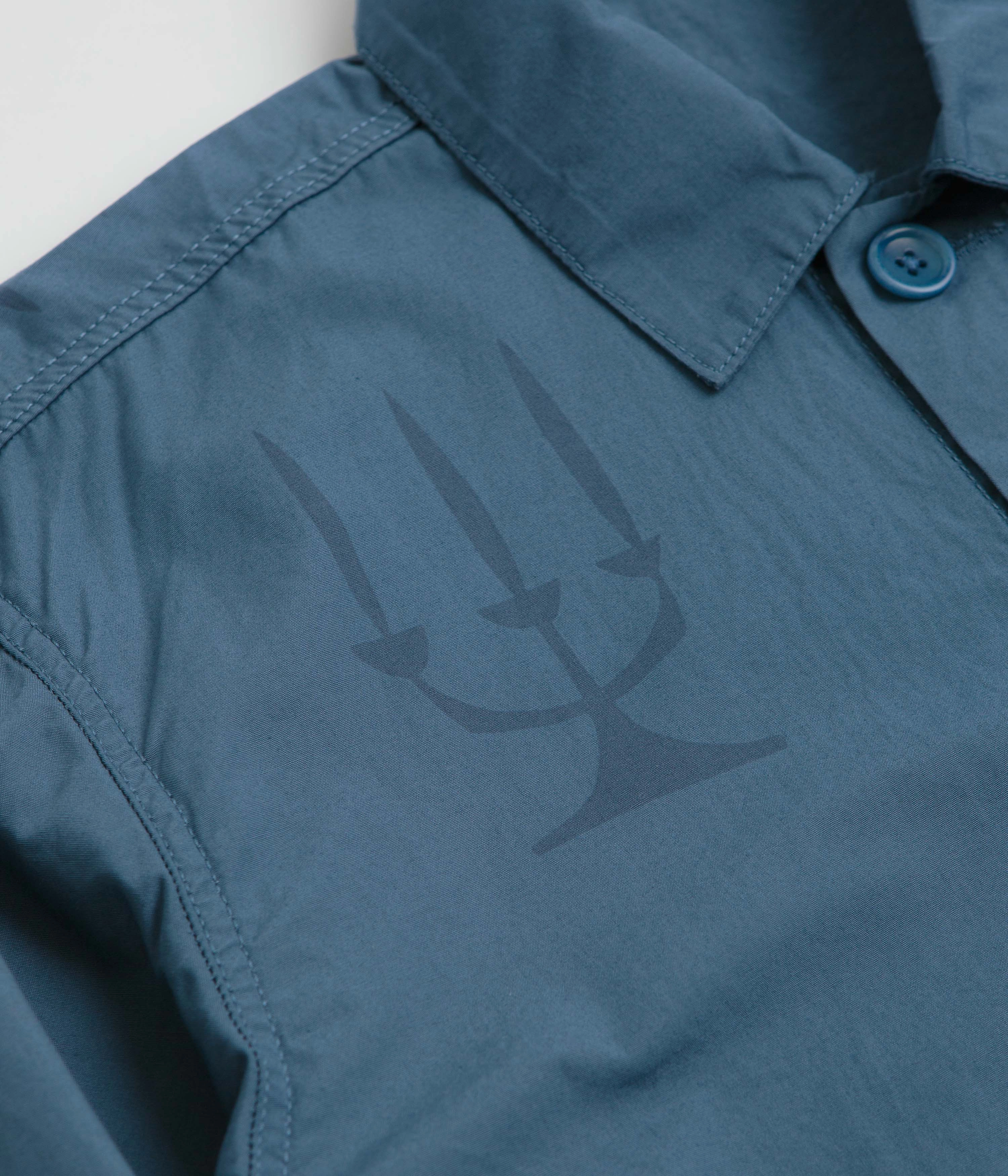 Service Works Poplin Printed Chore Shirt - Slate Button front Weekend Style