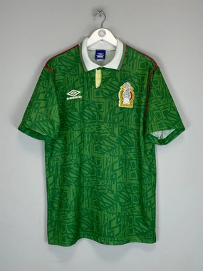 Wicking Interceptor Fabric 1994 MEXICO HOME SHIRT (L) UMBRO