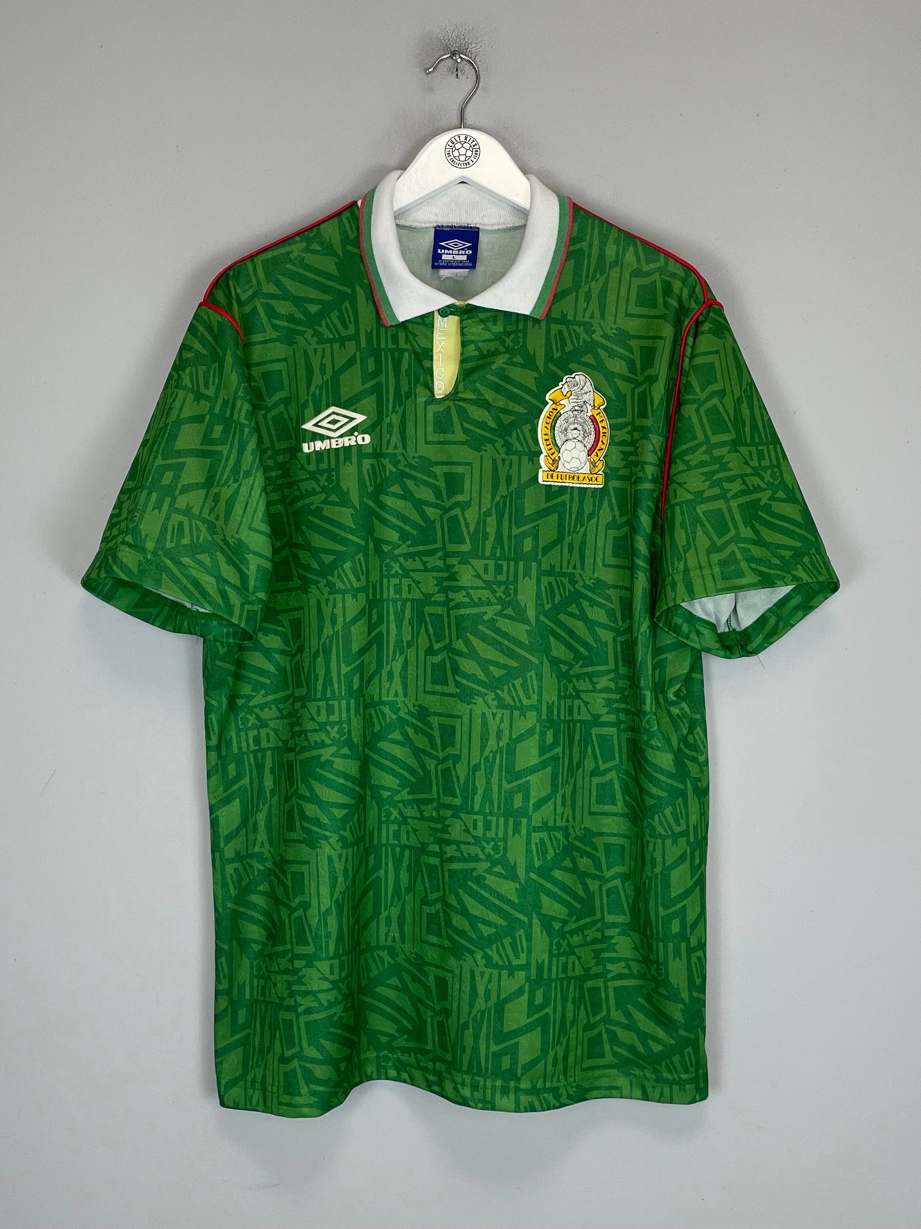 Wicking Interceptor Fabric 1994 MEXICO HOME SHIRT (L) UMBRO