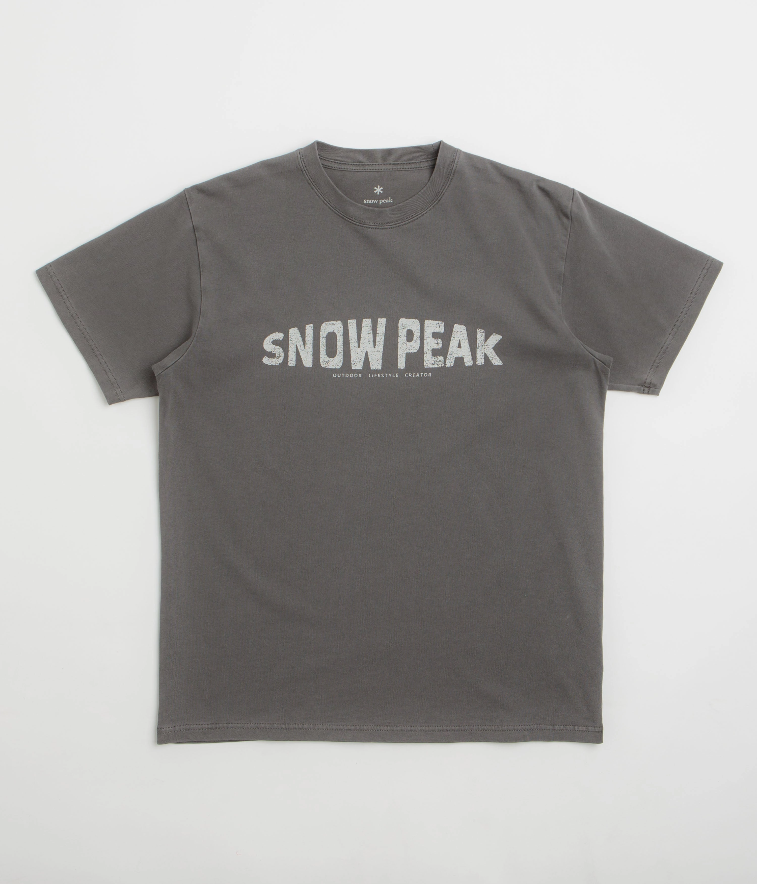 Snow Peak Oval Logo T-Shirt - Charcoal Tear Resistant
