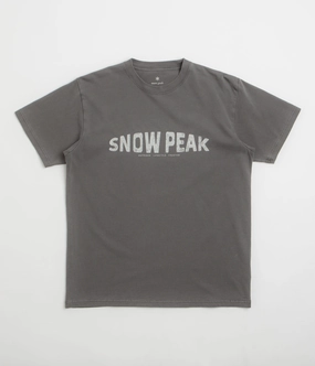 Snow Peak Oval Logo T-Shirt - Charcoal Versatile and Comfortable Summer Style