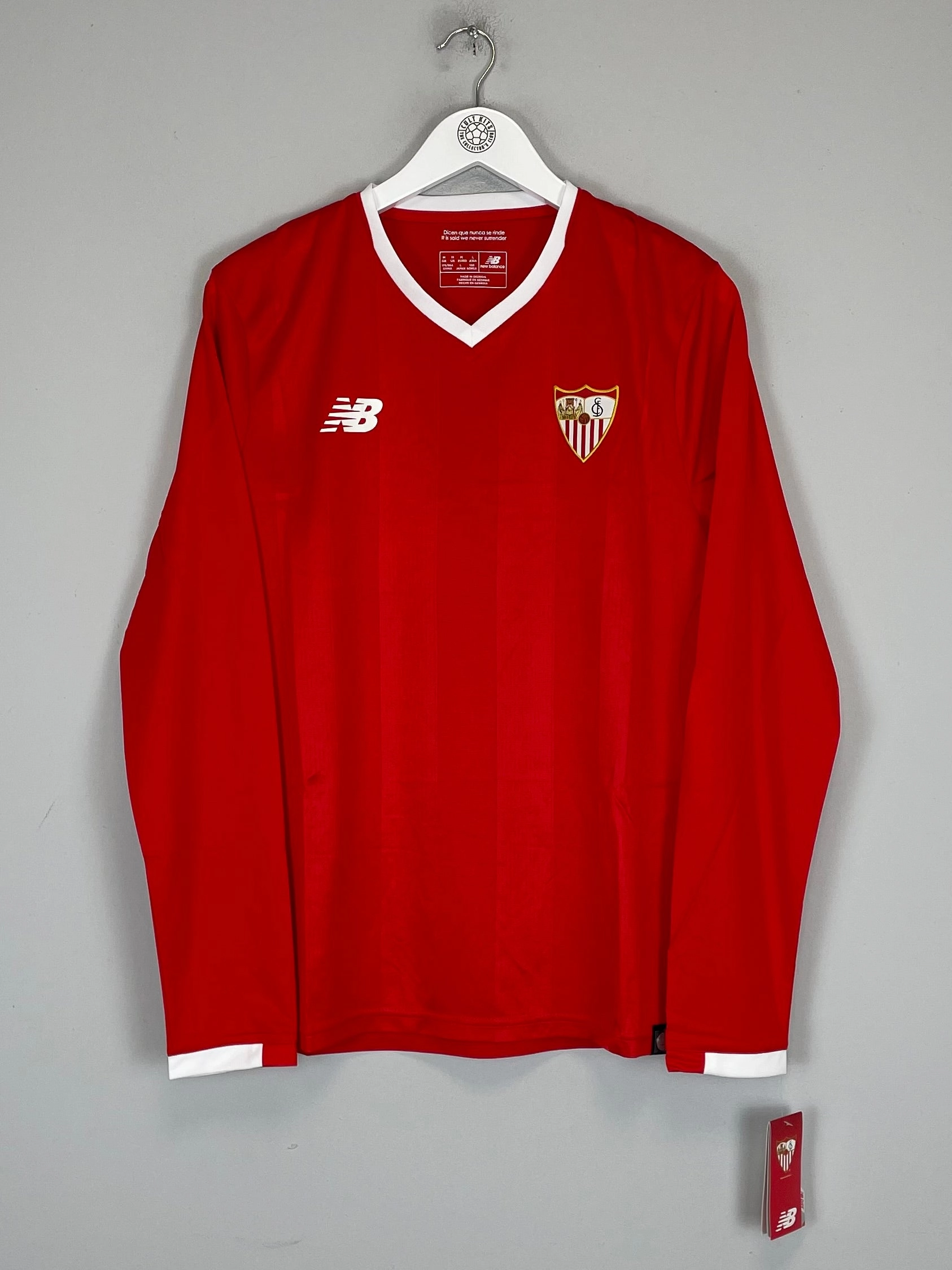 2017/18 SEVILLA *BNWT* L/S AWAY SHIRT (M) NEW BALANCE Low Friction Texturing Action Wear