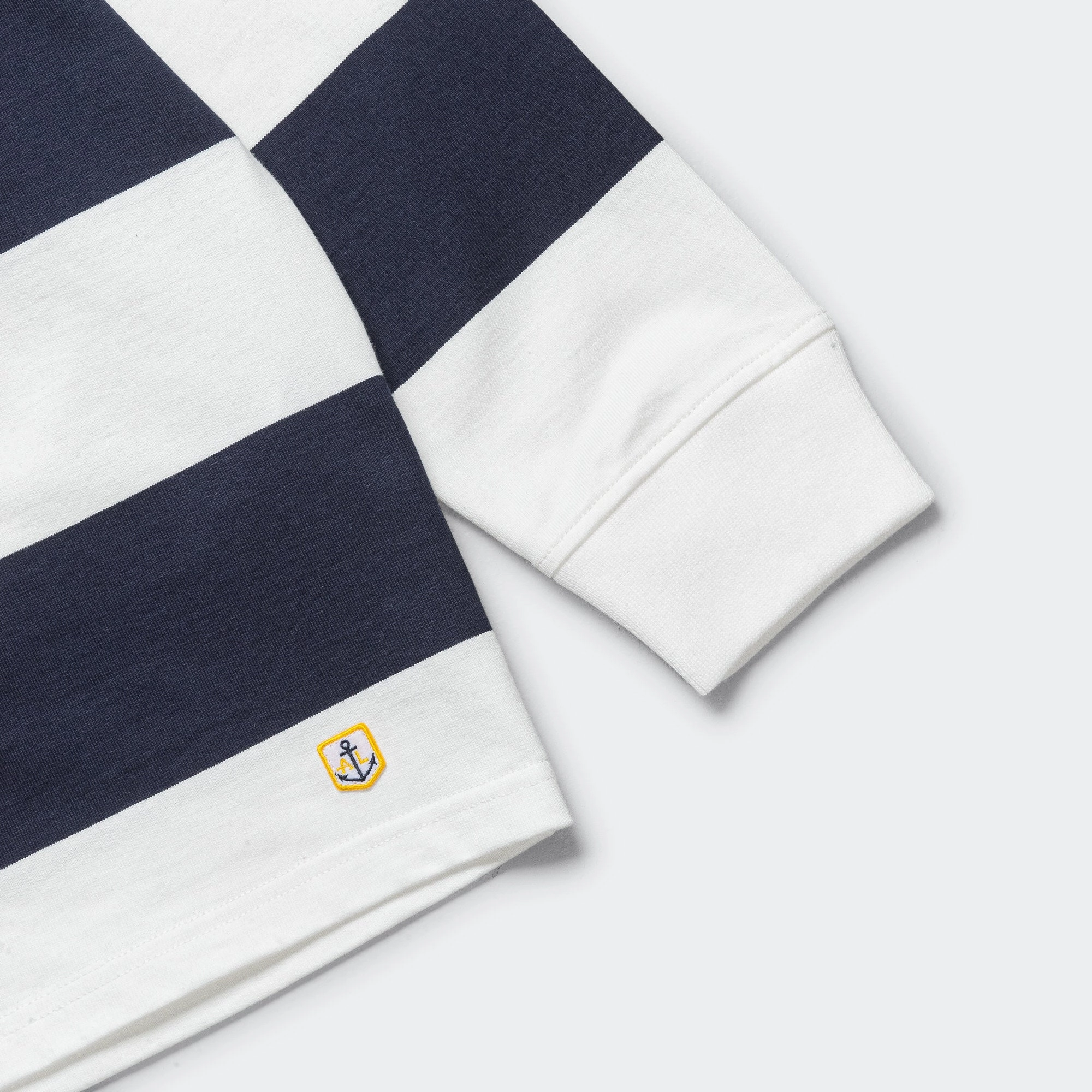 Heritage Mariniere Striped LS T-Shirt - Milk/Deep Marine Wicking Interlock Knit Comfortable clothing