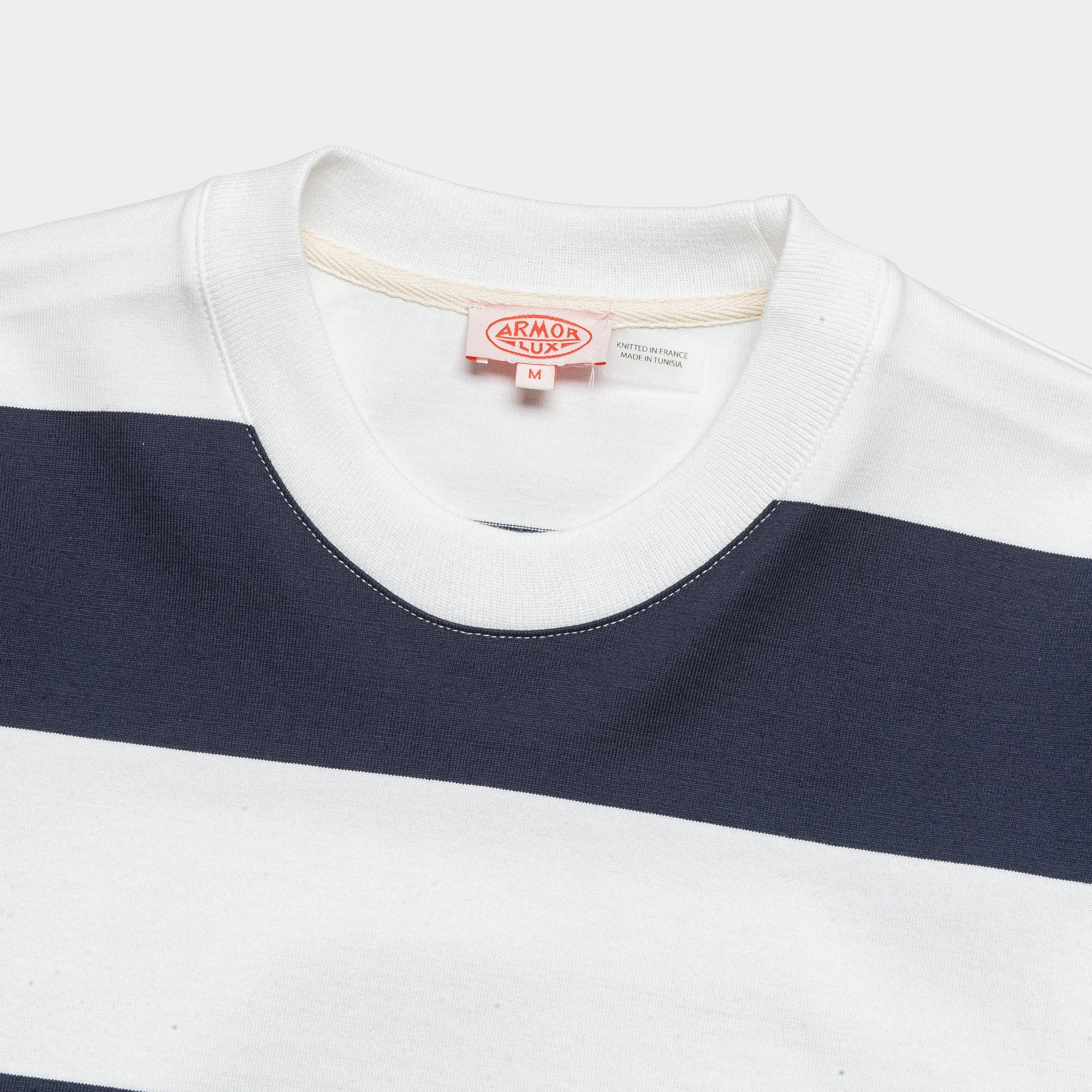 Heritage Mariniere Striped LS T-Shirt - Milk/Deep Marine Cool Weather Wear hypoallergenic material