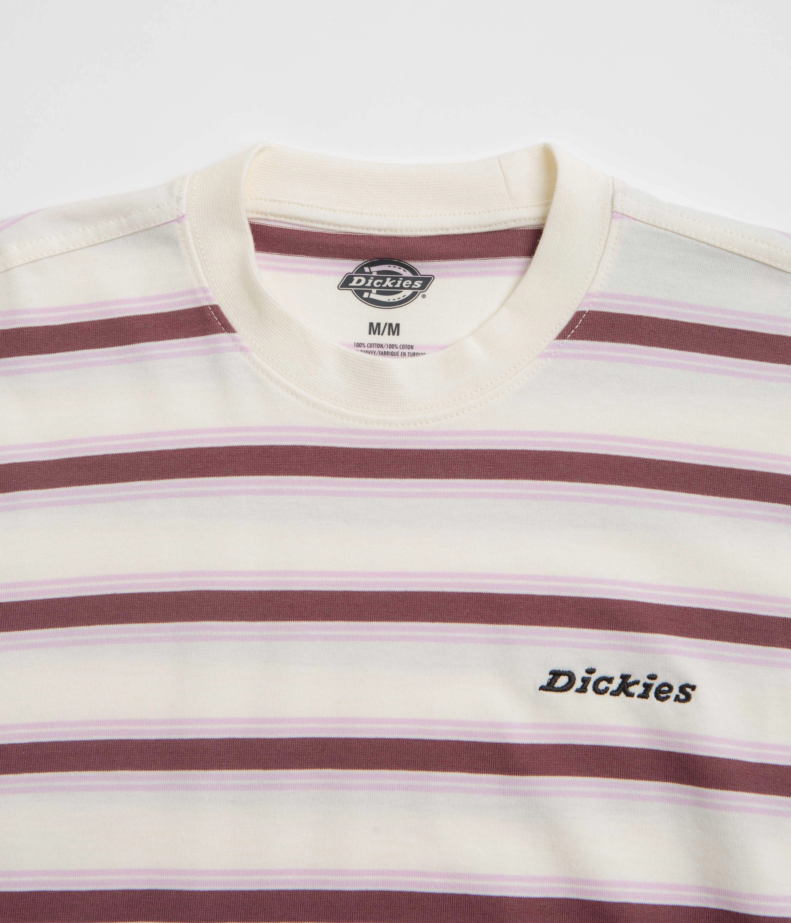 Dickies York Stripe T-Shirt - Egret Trendy popularity Soft and durable