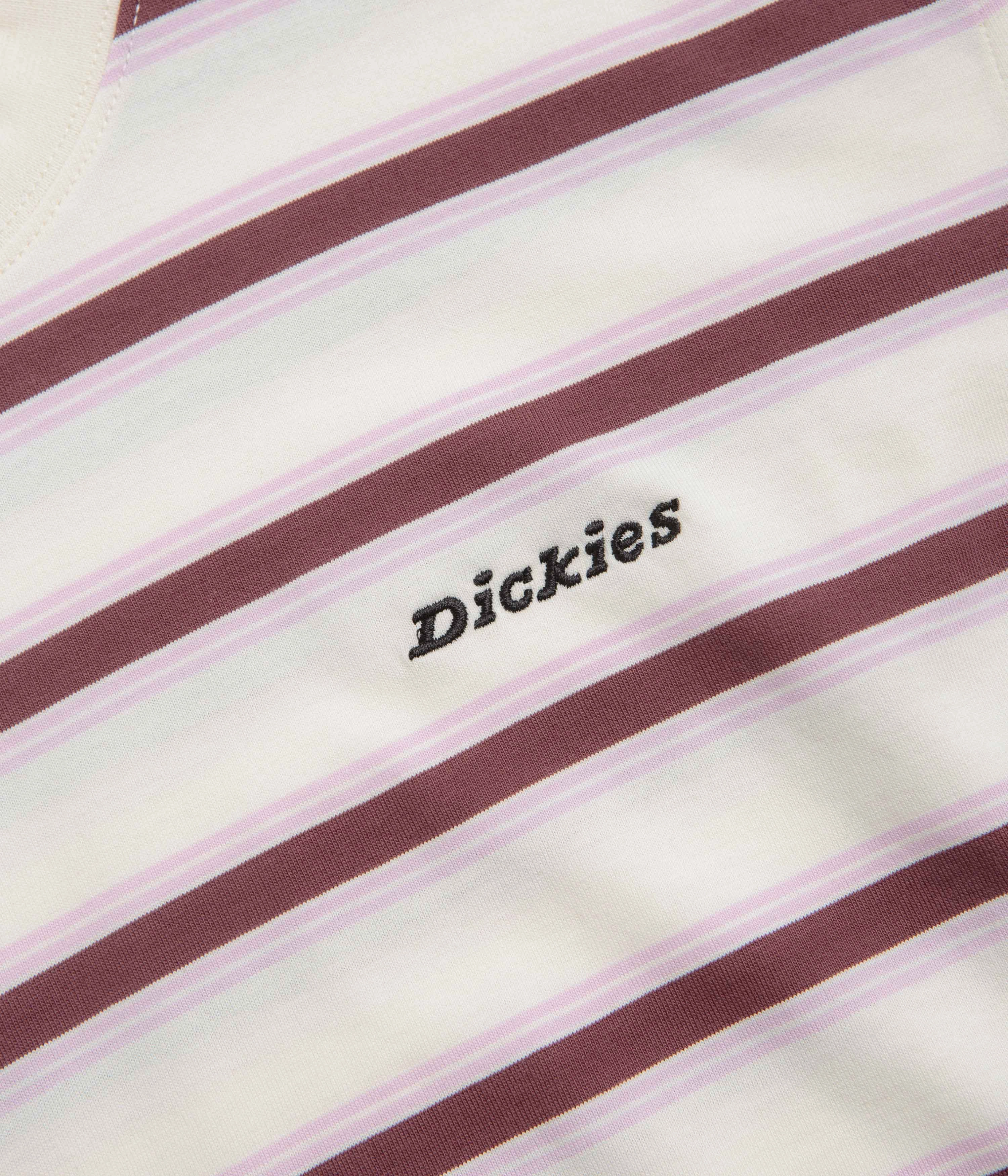 Dickies York Stripe T-Shirt - Egret MultipurposeCuffs Perfect Fit