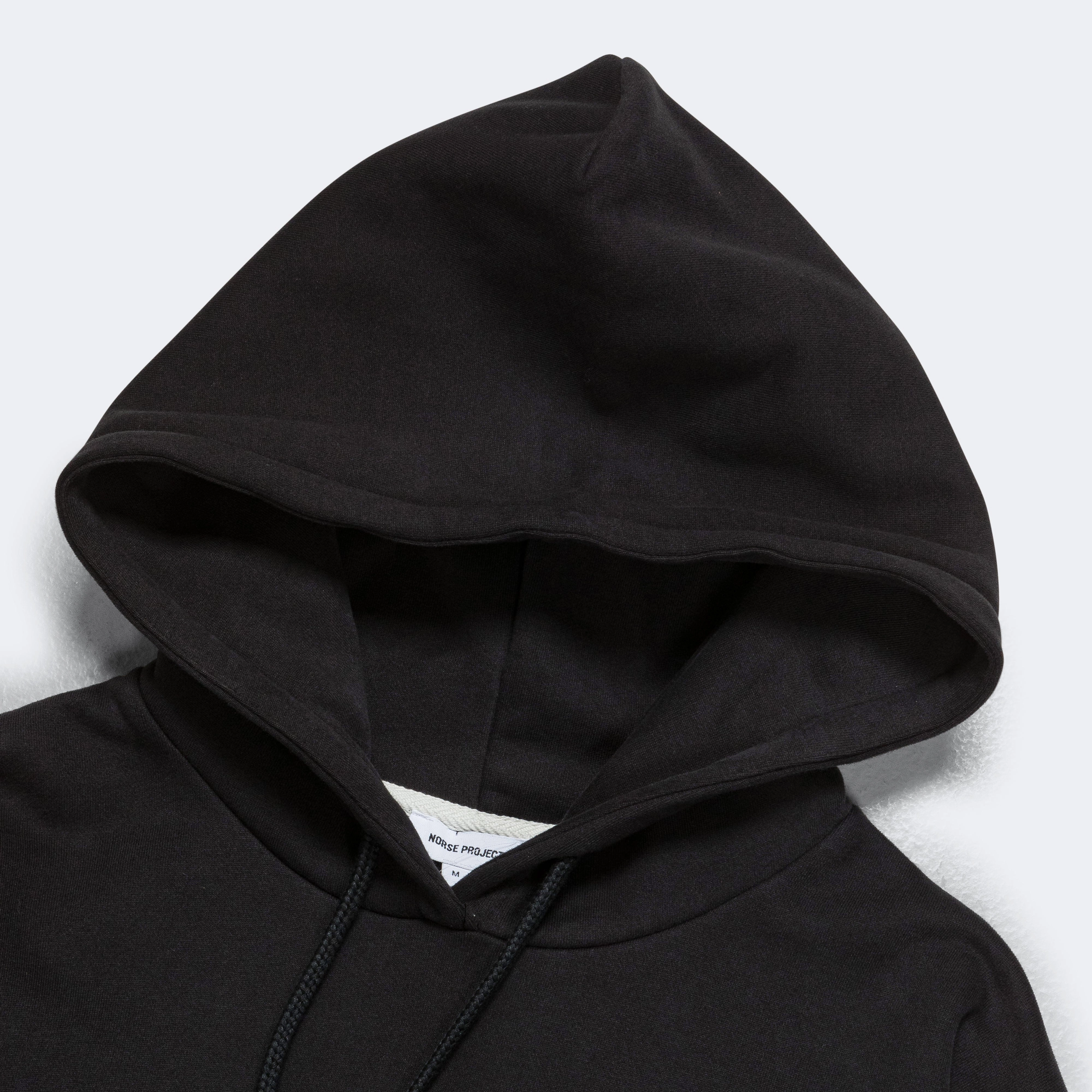Timeless Hoodie anti pill coating Arne Relaxed Organic Brushed Fleece N Logo Hoodie - Black