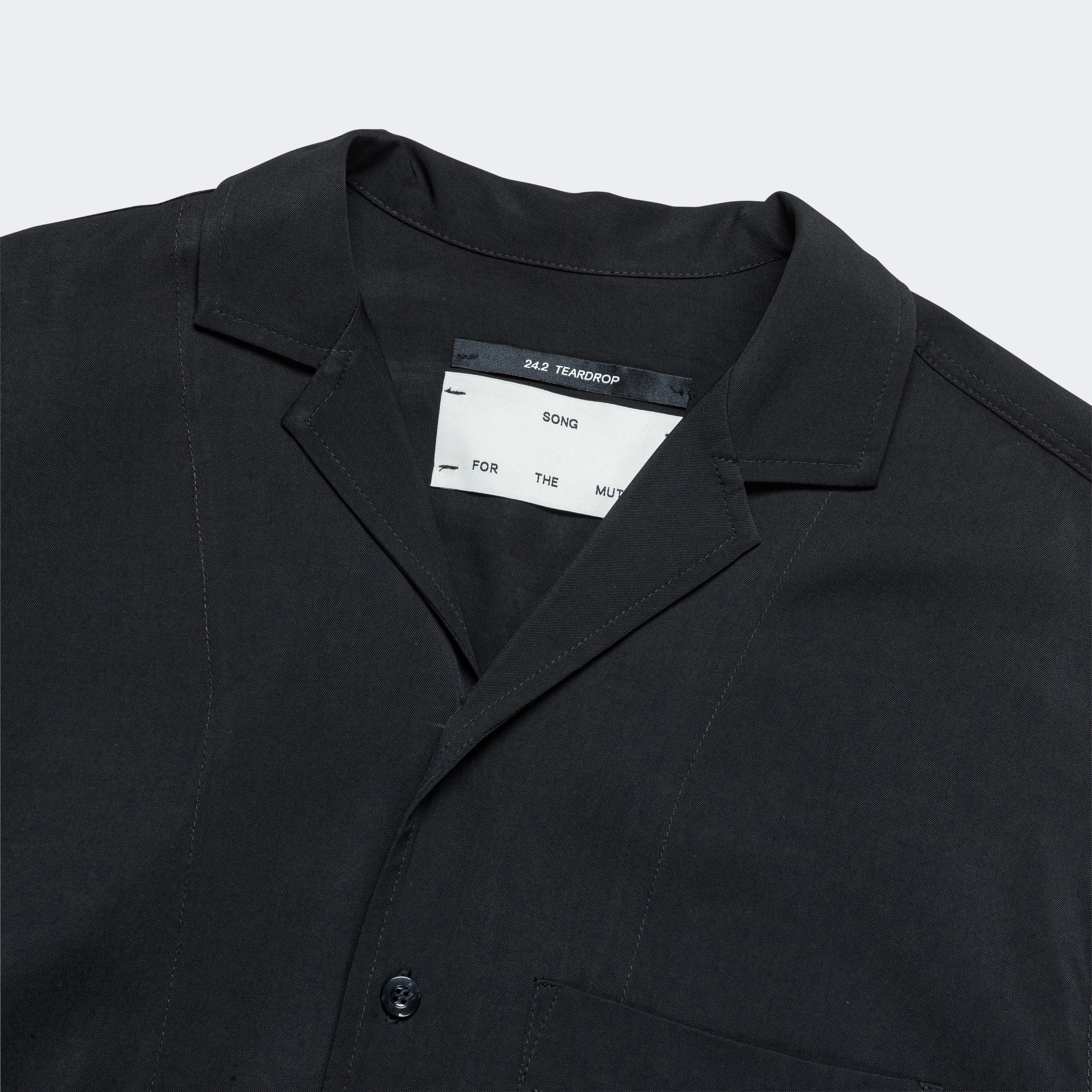 SFTM SS Box Shirt - Black Viscose Oversized style