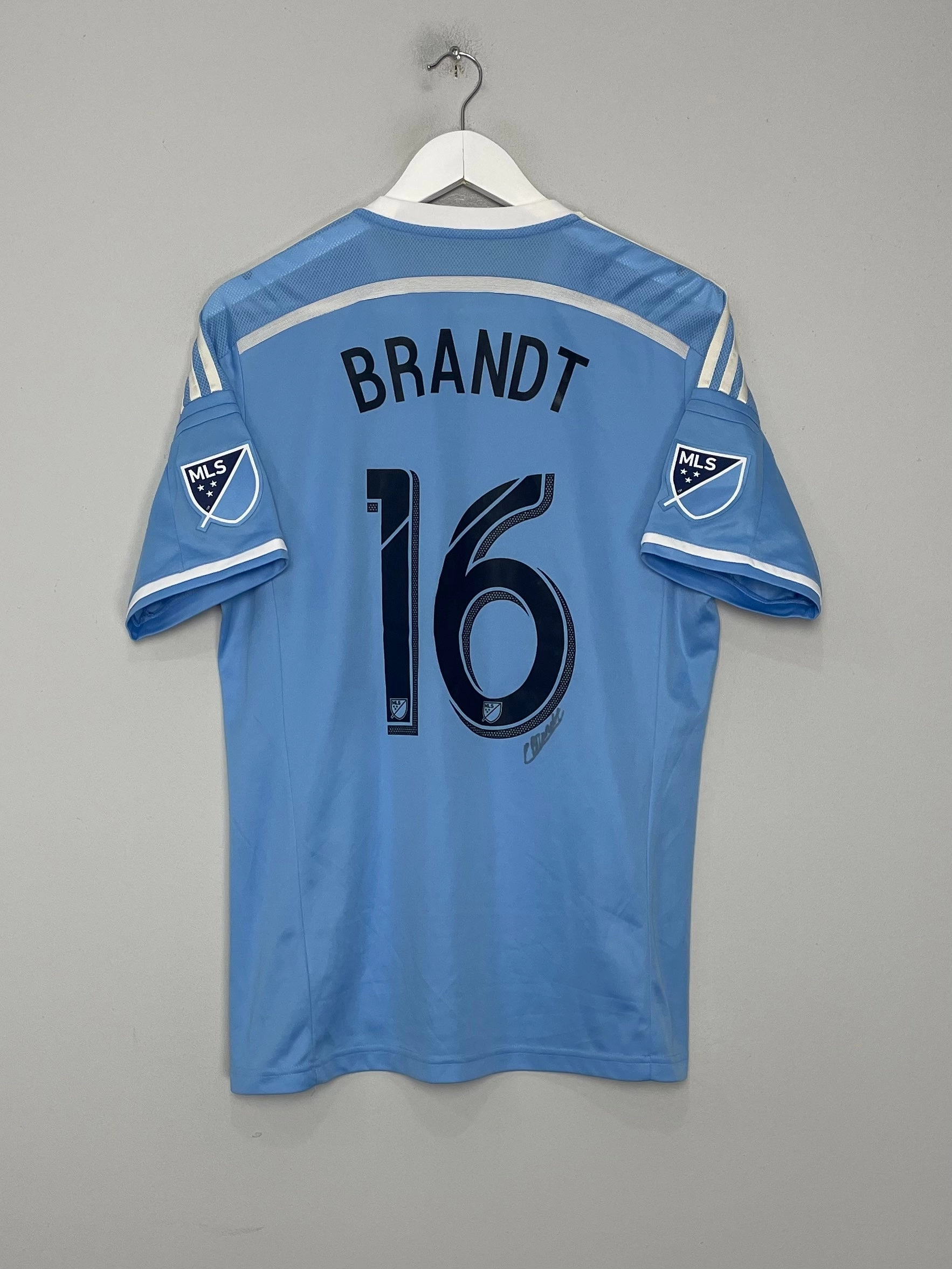 Ribbed Hem Detail 2015/16 NEW YORK CITY BRANDT #16 *SIGNED* PLAYER ISSUE HOME SHIRT (L) ADIDAS
