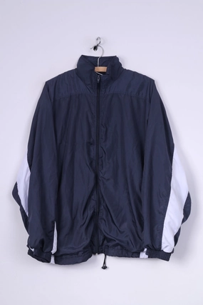 Active Swiss Design Mens L Lightweight Jacket Navy Full Zipper Sportswear Top Procedure