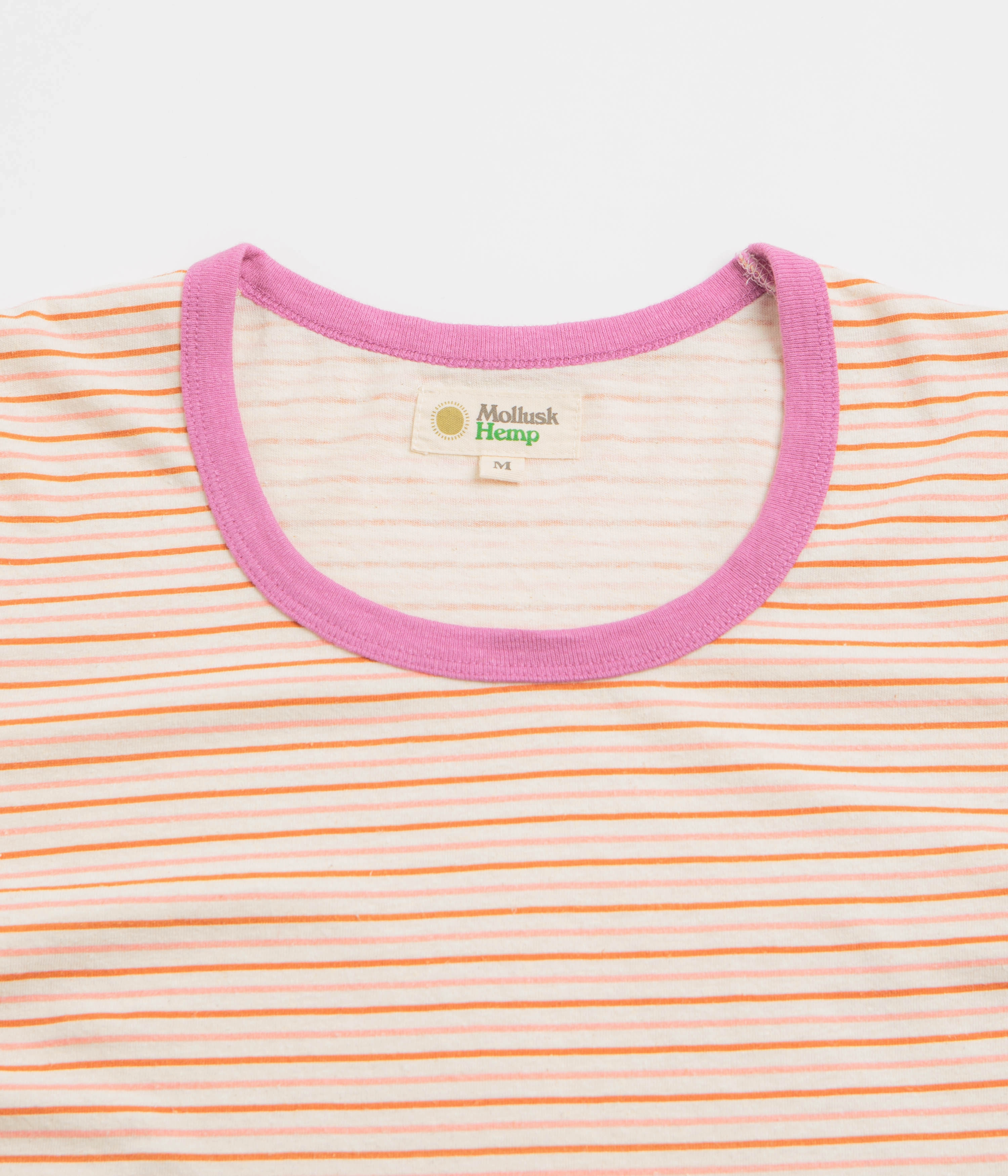 Mollusk Womens Ringer T-Shirt - Pink Stripe OdorResistant
