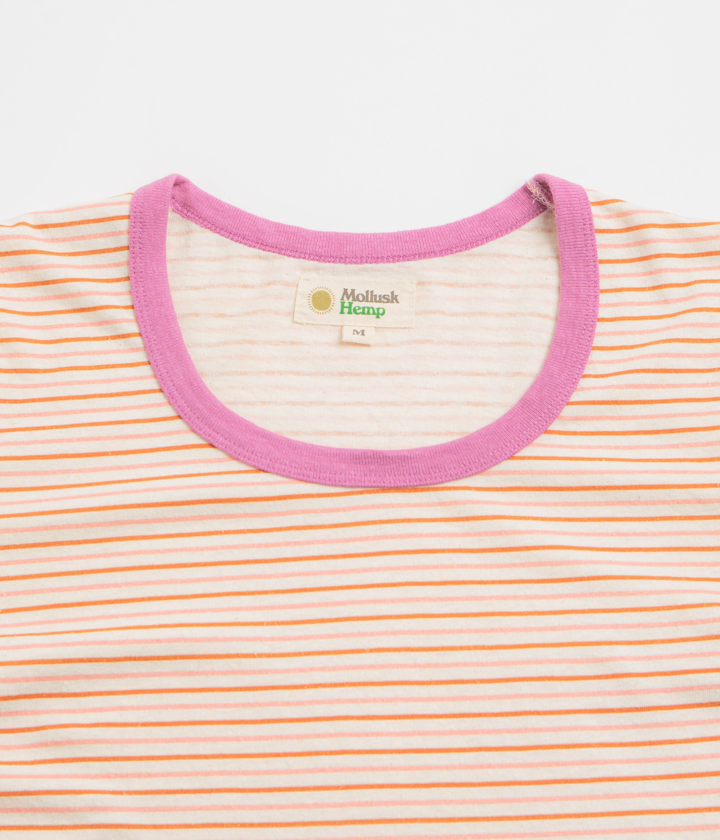 TemperatureControl Fabric Casual Fit Mollusk Womens Ringer T-Shirt - Pink Stripe