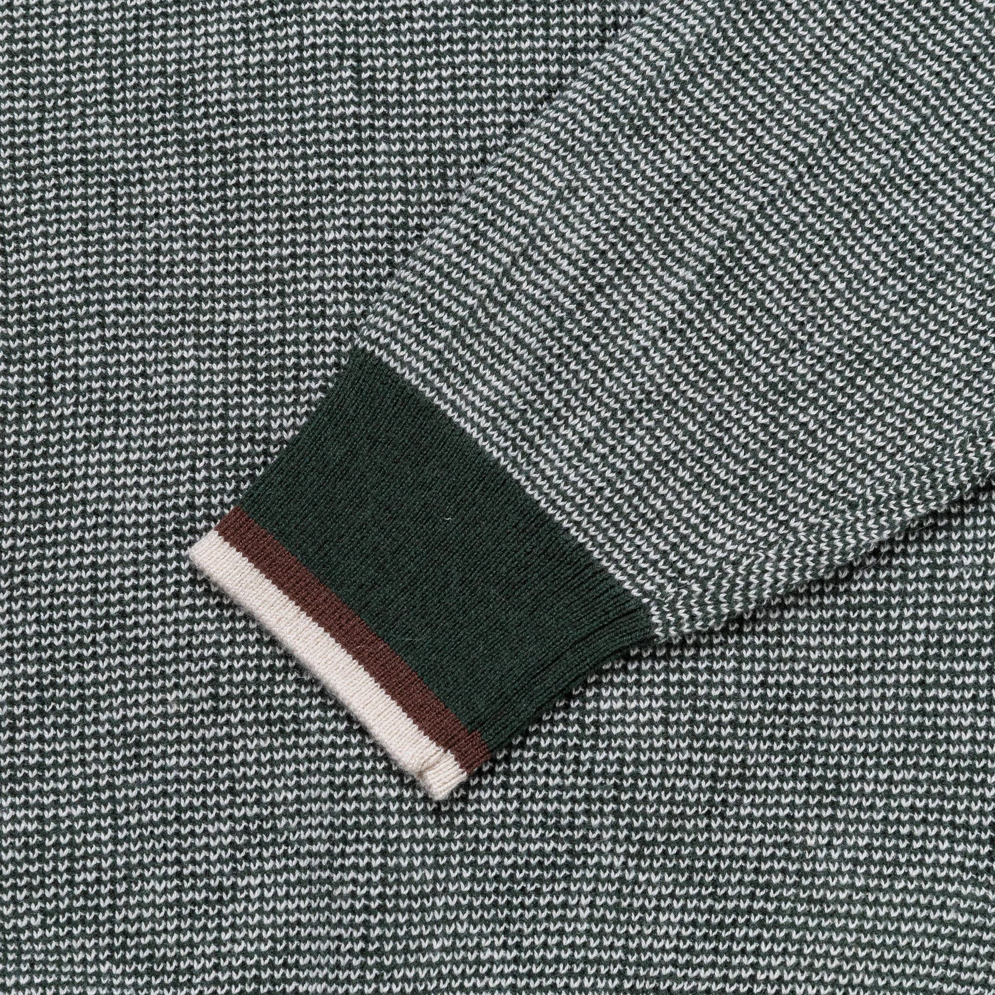 Minimalist Style Knit Polo Collar Line - Green