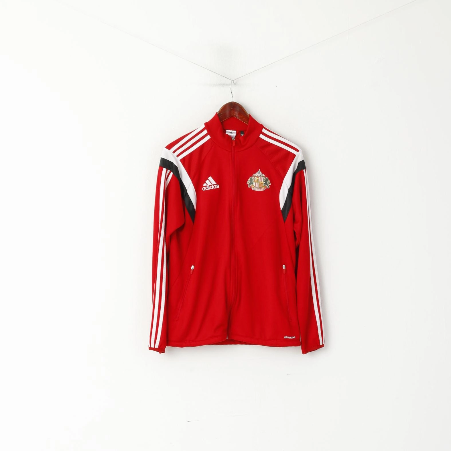 Adidas A.F.C Men S Sweatshirt Red Sunderland Football Club Zip Up Track Top ironable
