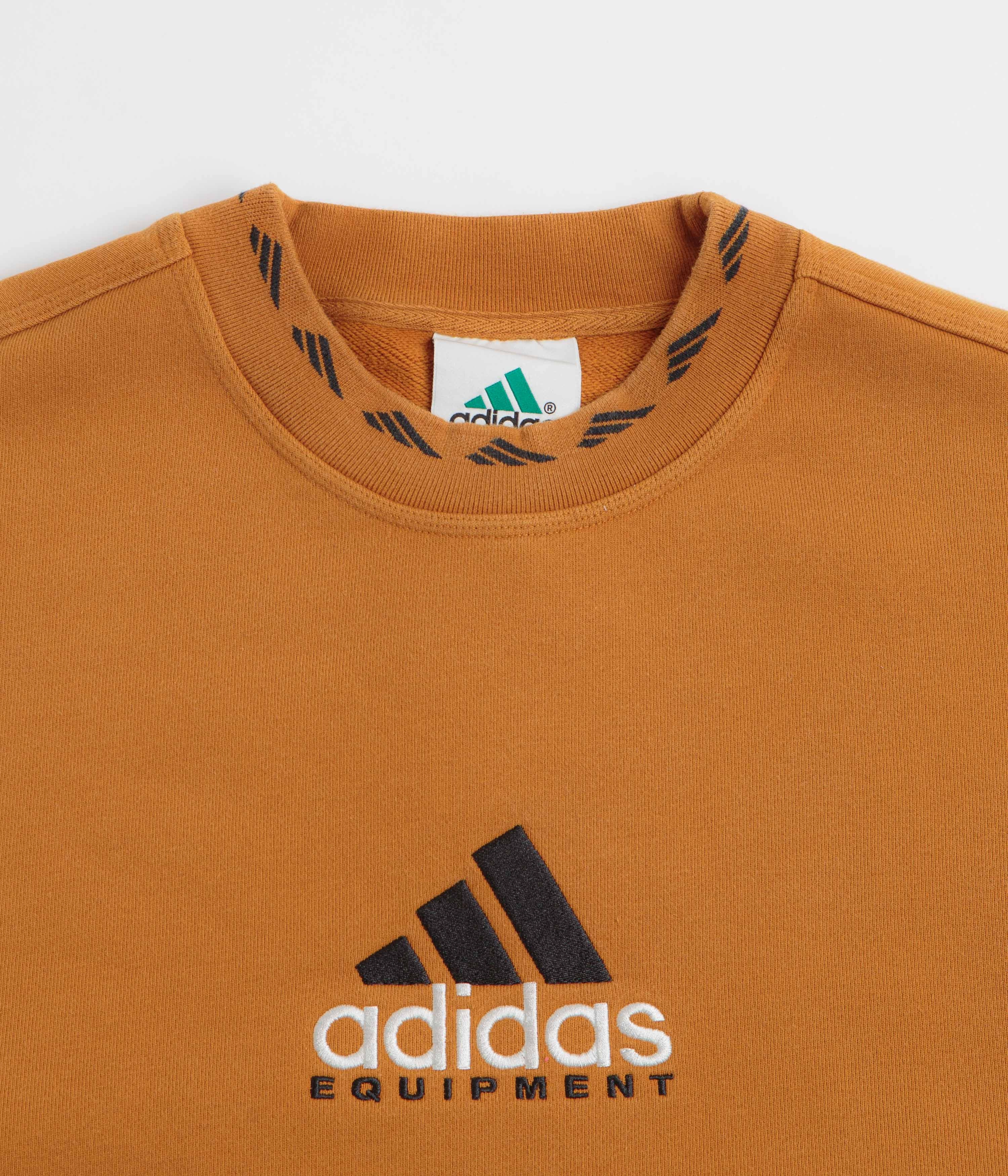 goes with shorts Sporty Fit Adidas EQT Washed Crewneck Sweatshirt - Craft Ochre