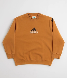 Business Ready Adidas EQT Washed Crewneck Sweatshirt - Craft Ochre