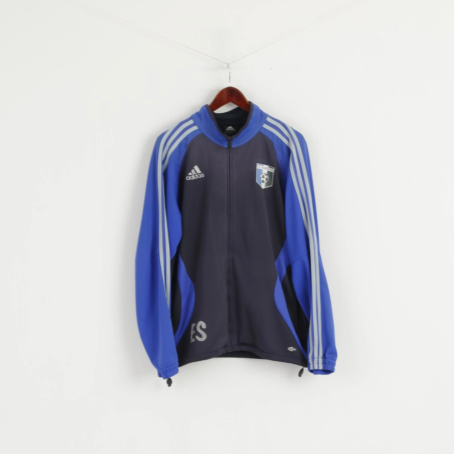 Weekend Comfort Adidas F.C. Kufstein Men M Sweatshirt Blue Full Zipper Football Club Track Top