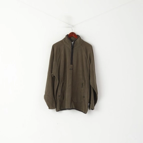 Stylish Relaxed Vibe Adidas Golf Men L 186 Fleece Top Green Sportswear Zip Neck Climawarm Top