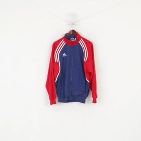 school wear product office appropriateness Adidas Men 174 M Sweatshirt Navy Red Vintage 01 Full Zip Shiny Oldschool Track Top