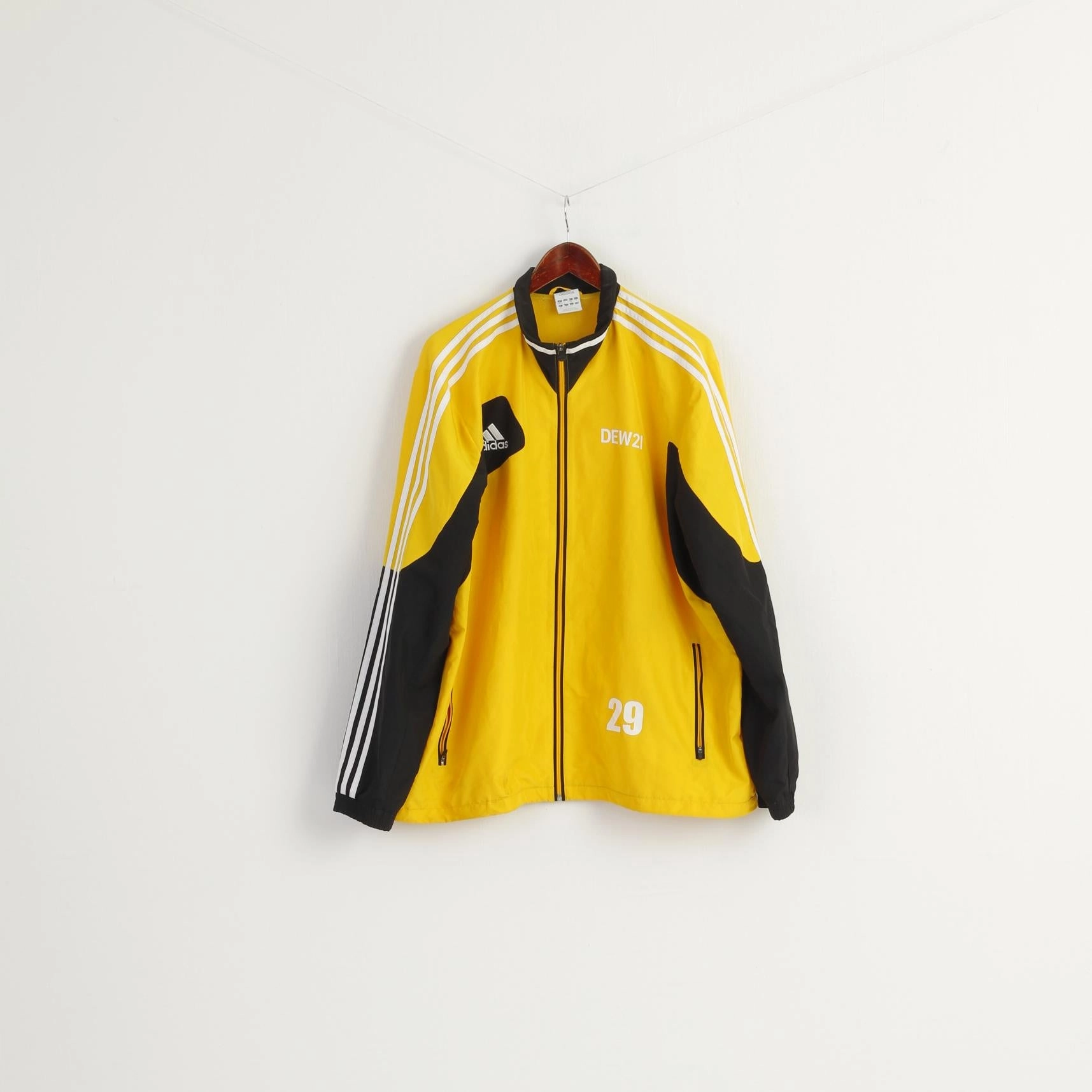 Cold Morning Adidas Men 50/52 XL Jacket Yellow Dortmund #29 Sportswer Football Zip Up Top