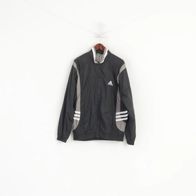 Comfort Focused Design Adidas Men L 186 Jacket Black Vintage Nylon Bomber '00 Full Zipper Track Top