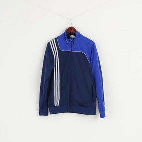 family wear Adidas Men M Sweatshirt Navy Blue Shiny Retro Fit Training Full Zipper Activewear