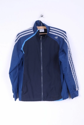 Adidas Mens 164 14 age Track Top Jacket Navy Sportswear Training Zip Up Top Non Restrictive Silhouette suitable for work commutes