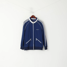 Adidas Real Vintage 70s Beckenbauer Men 52 L Track Jacket Navy Tracksuit Finland Top Active Wear Look