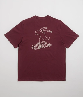 Adidas Shmoofoil Gonz Speedy T-Shirt - Shadow Red / Alumina Curved Hem