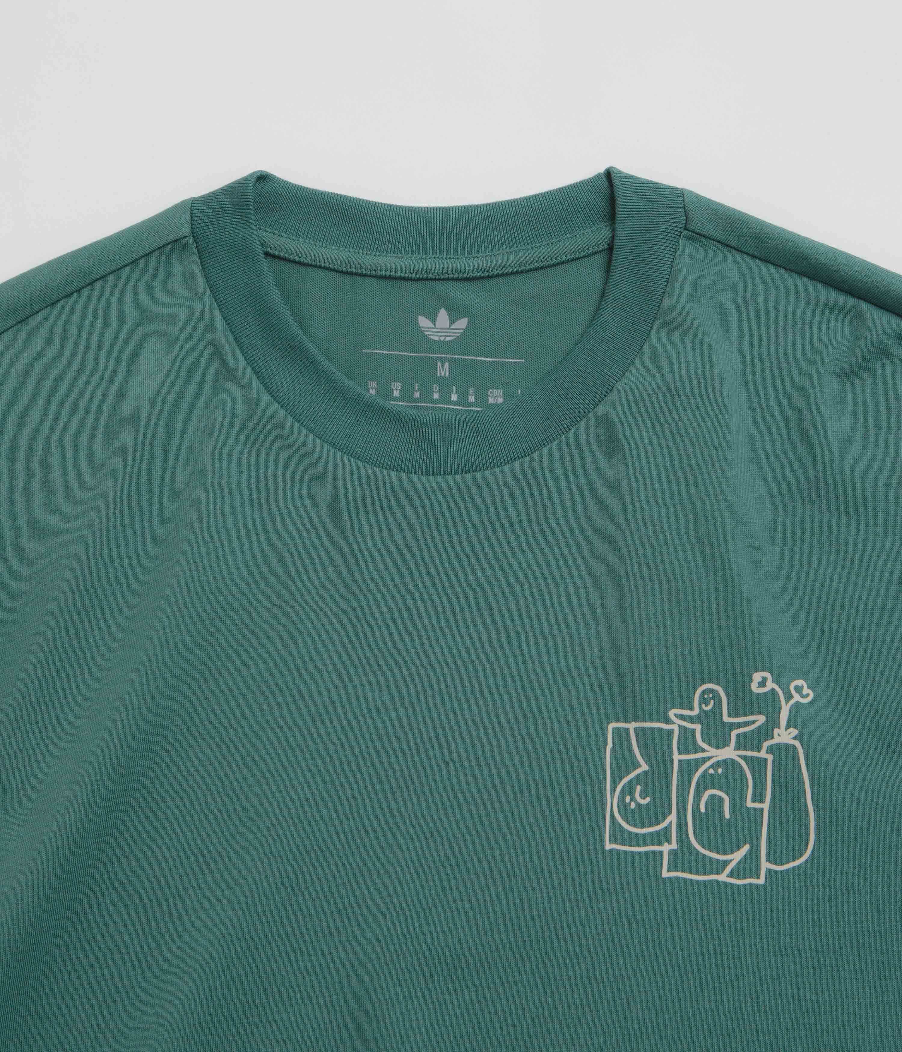 Minimal Outfit Wrinkle Resistant Texture Adidas Shmoofoil Stairs T-Shirt - Preloved Teal / Alumina