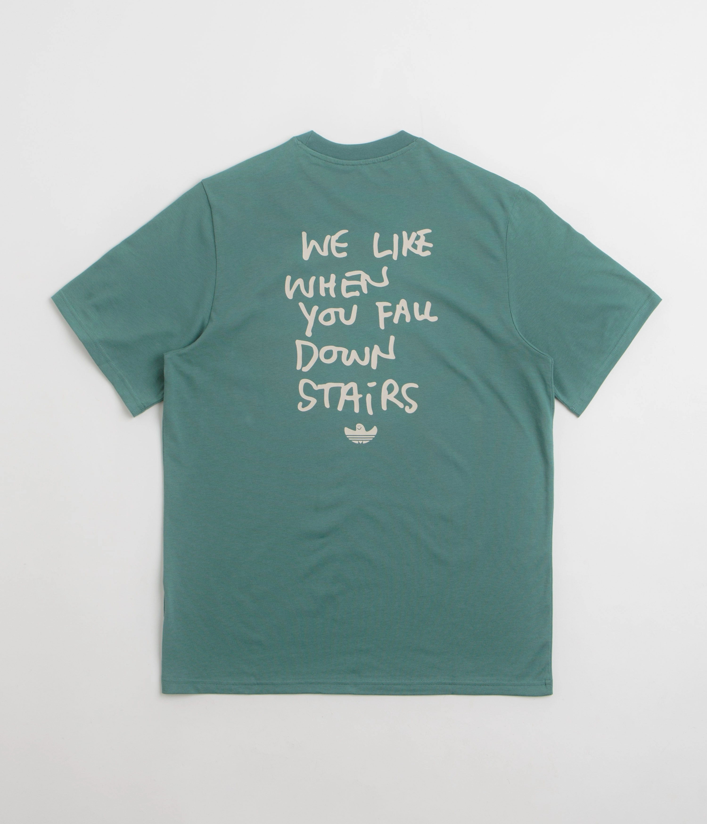 Chafe Free Armhole Adidas Shmoofoil Stairs T-Shirt - Preloved Teal / Alumina