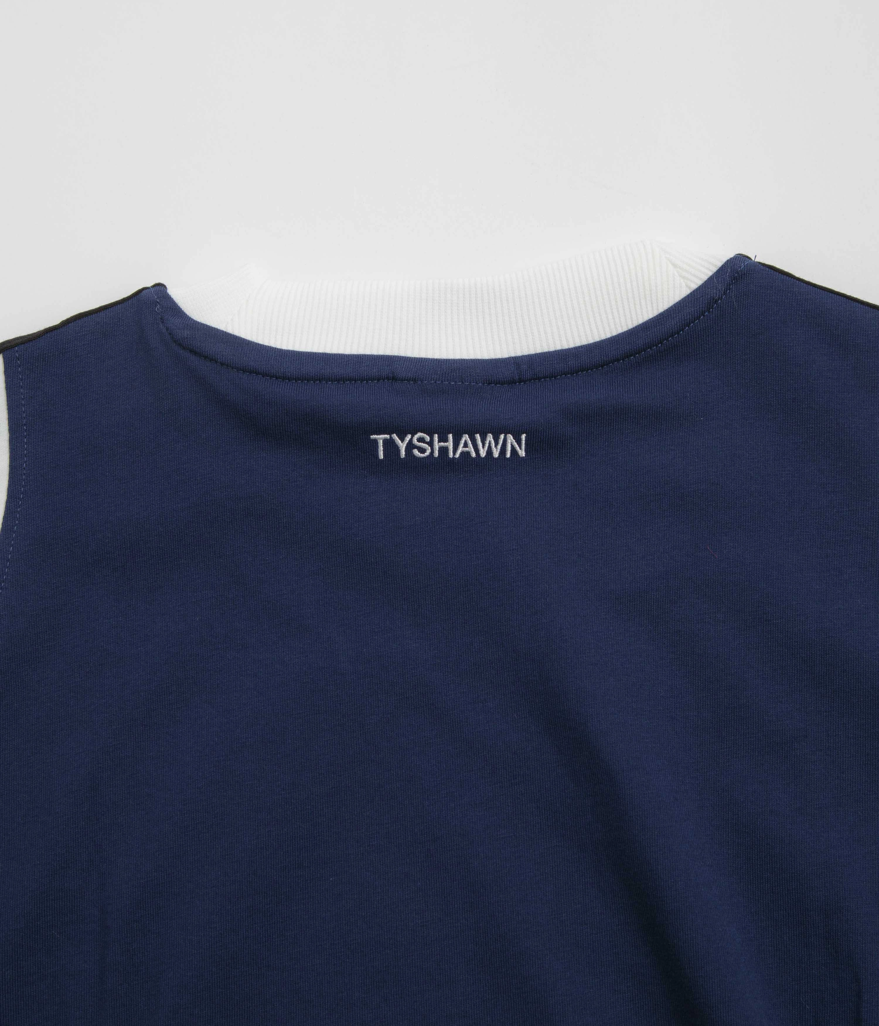 Adidas Tyshawn T-Shirt - Dark Blue / White Flattering Shape Washable