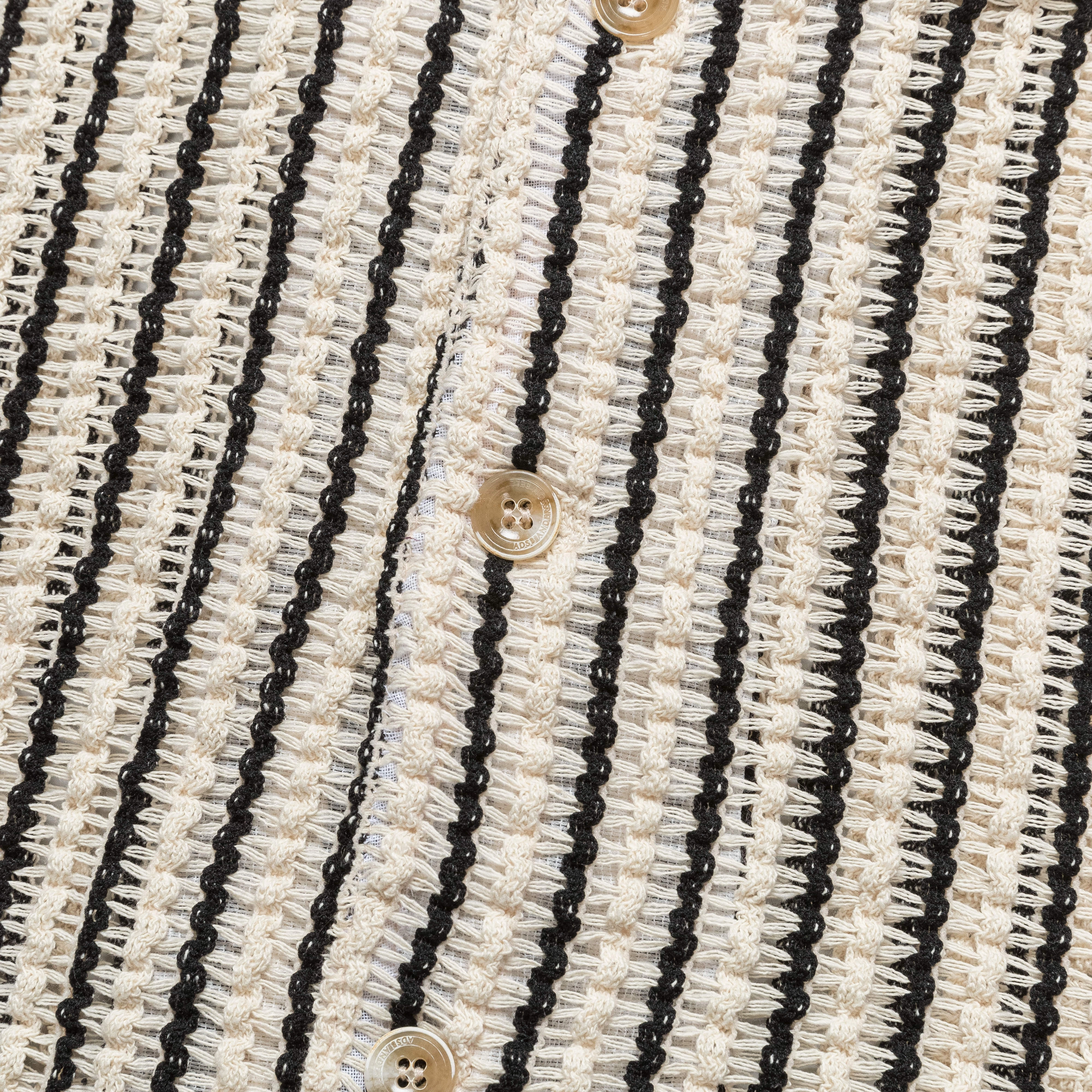 Boho chic Sheer Stripe Knit SS Shirt - Ecru