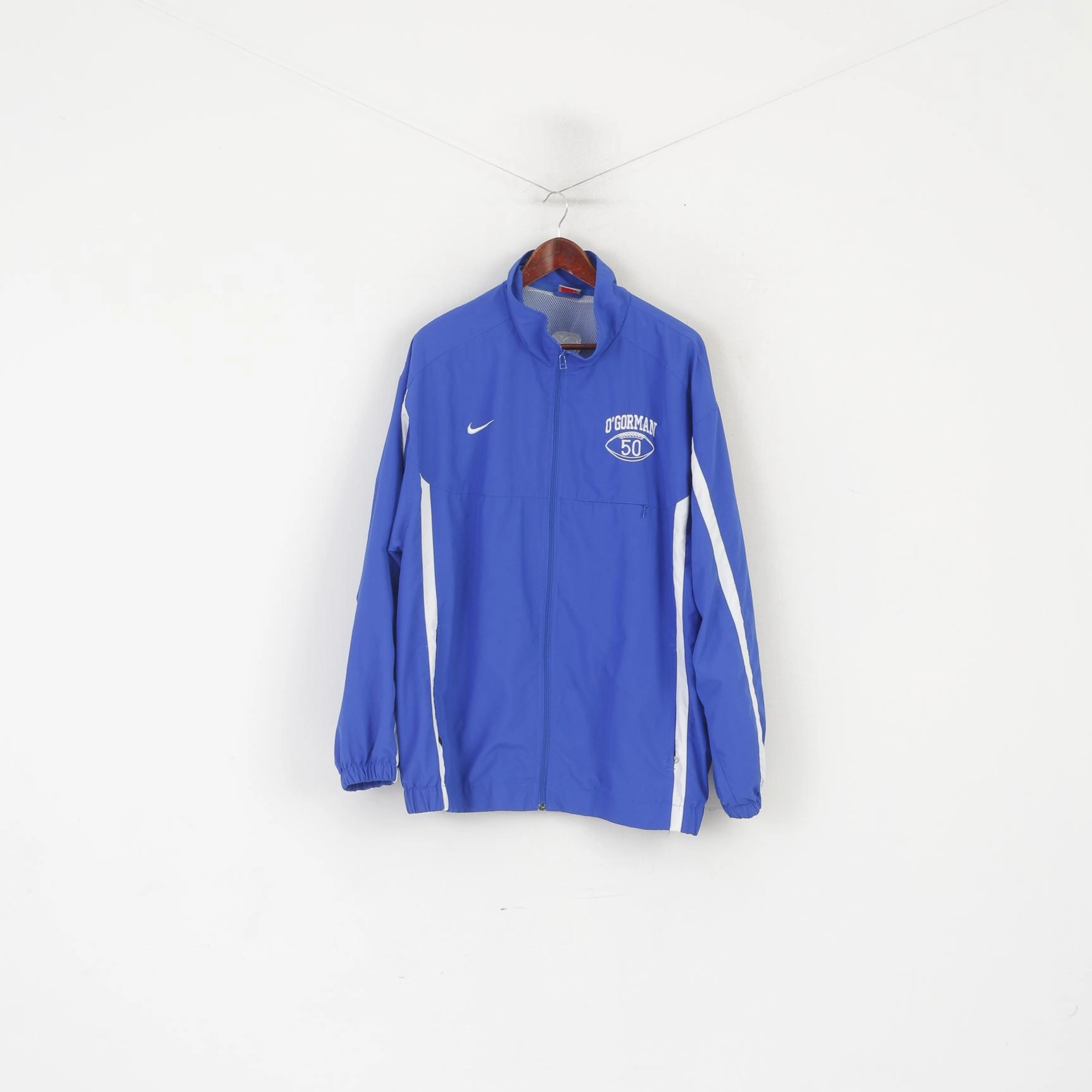 Nike Team Men XL Jacket Blue O'Gorman High School Baseball Zip Up Sport Top Windbreaker Tech
