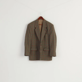 Outdoor Function Michel Luzzi Linea Uomo Men 50 40 Blazer Brown Herringbone Vintage Wool Jacket