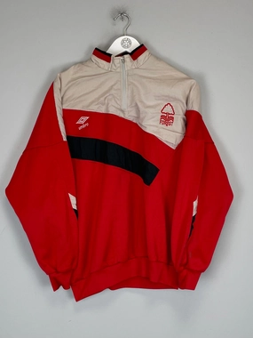 ZeroDistraction Waistline Ergonomic Panel Design 1991/93 NOTTINGHAM FOREST 1/4 ZIP TRAINING TOP (M) UMBRO