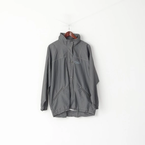 commuting Loffler Men XXL Jacket Grey Shiny Nylon Sportswear Full Zipper Oldschool Top