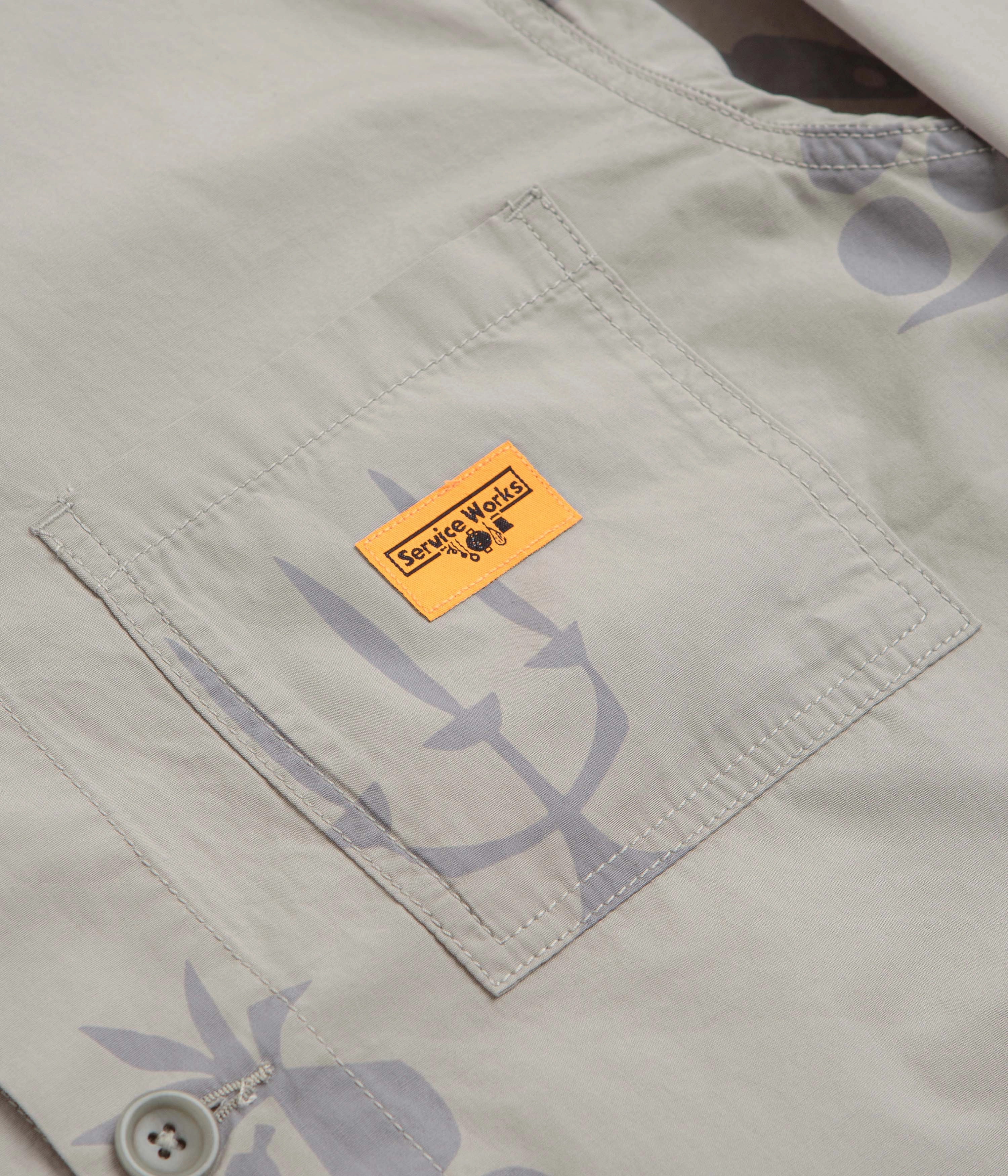 Service Works Poplin Printed Chore Shirt - Stone Local Favorite