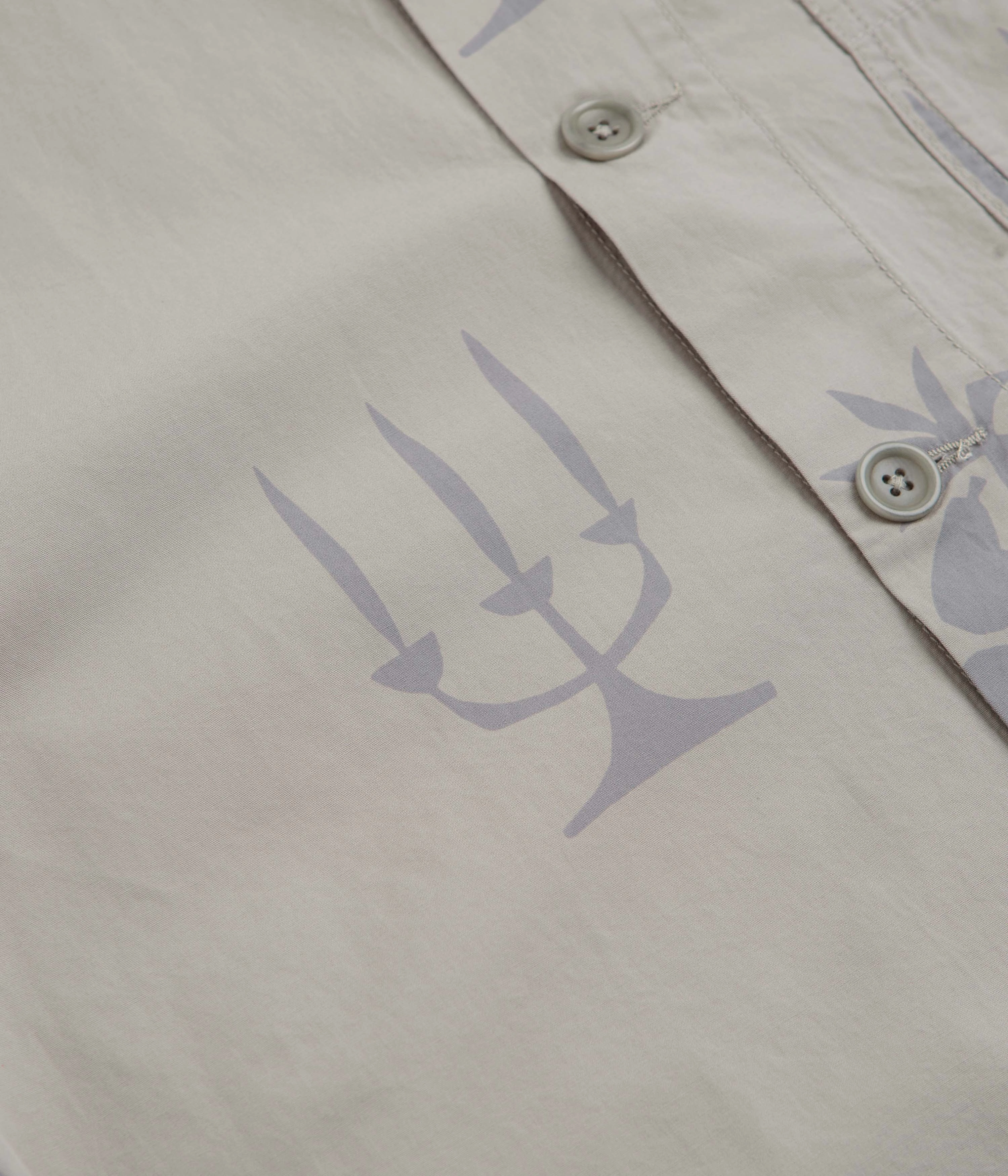 Service Works Poplin Printed Chore Shirt - Stone Sheer Panel Breathable Material