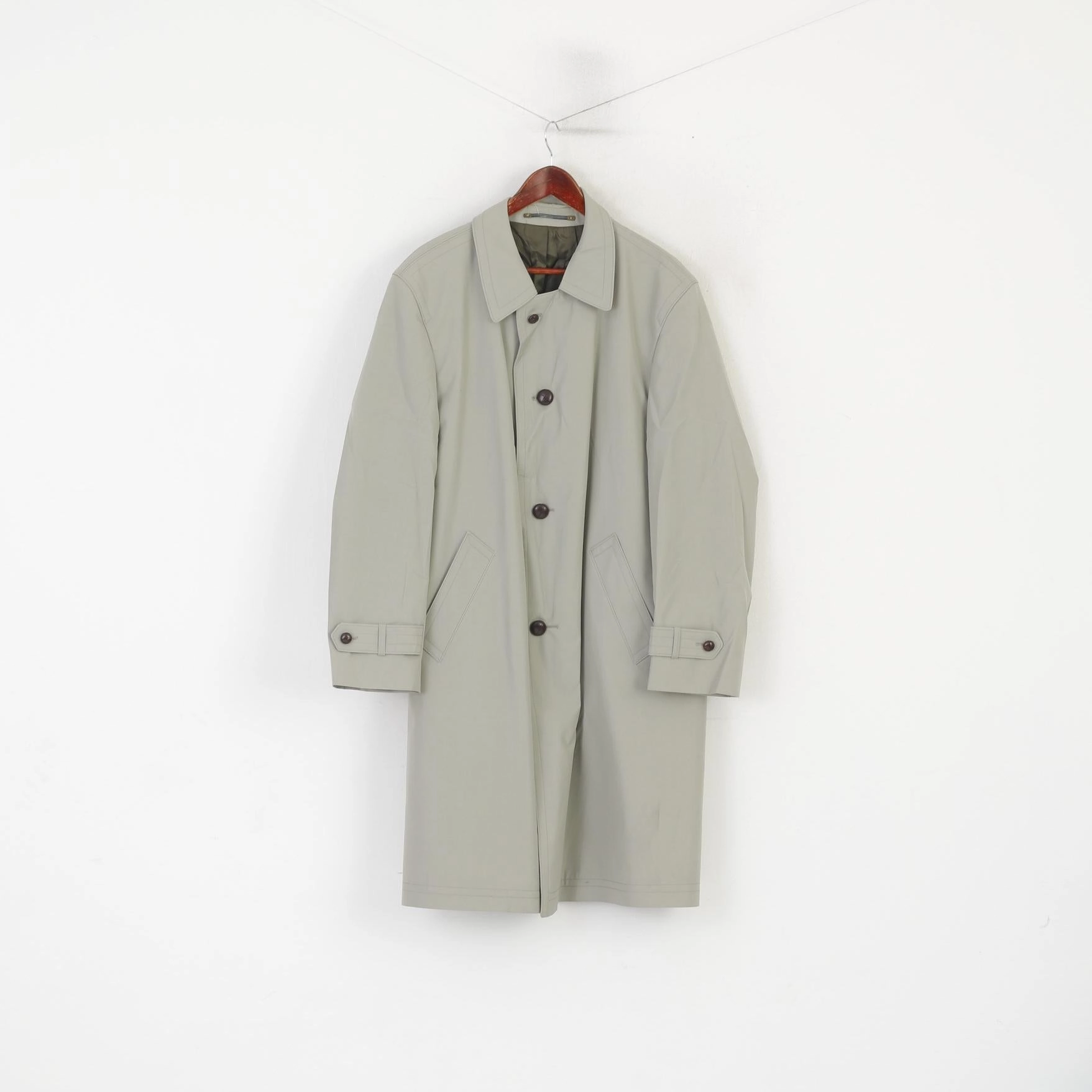 Air Liner Modell Harders Men 54 L Coat Gray Cotton Single Breasted Vintage Smart