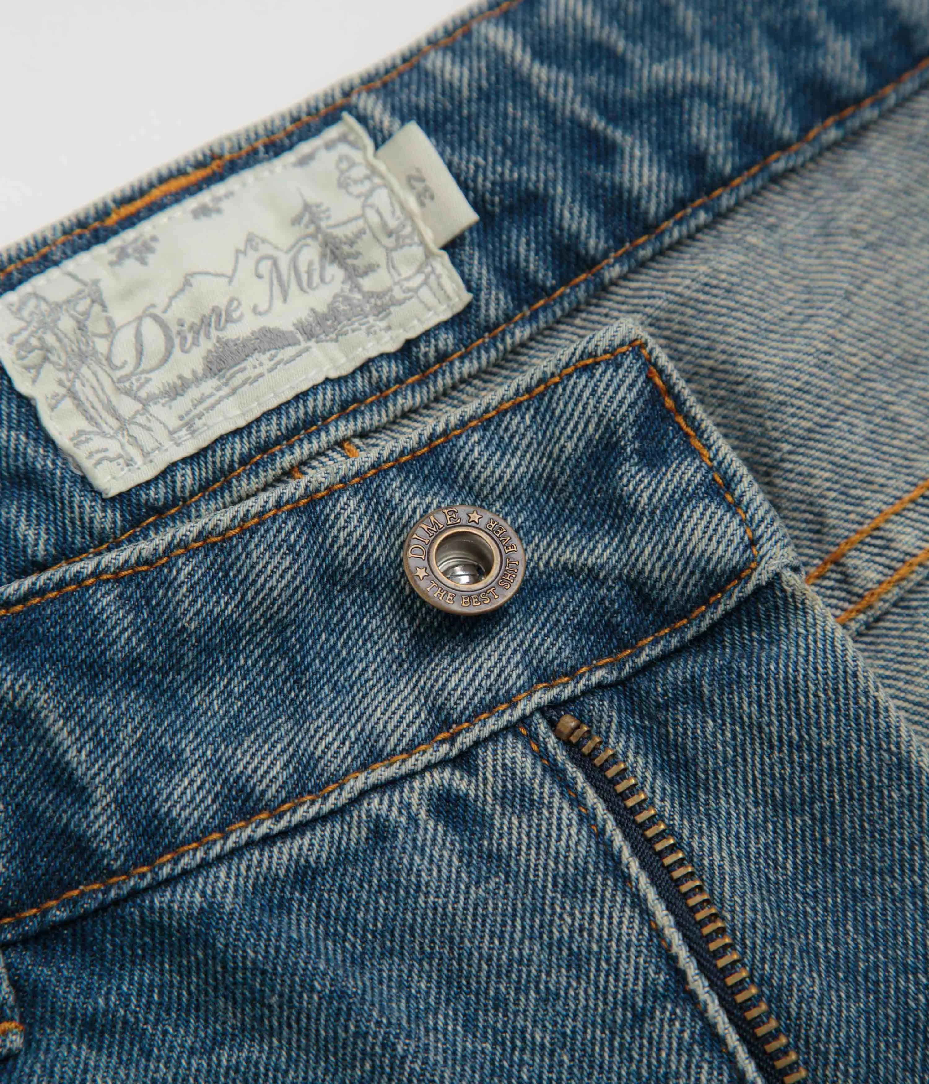 NoChafeFinish Dime Classic Denim Shorts - Sandblasted Indigo