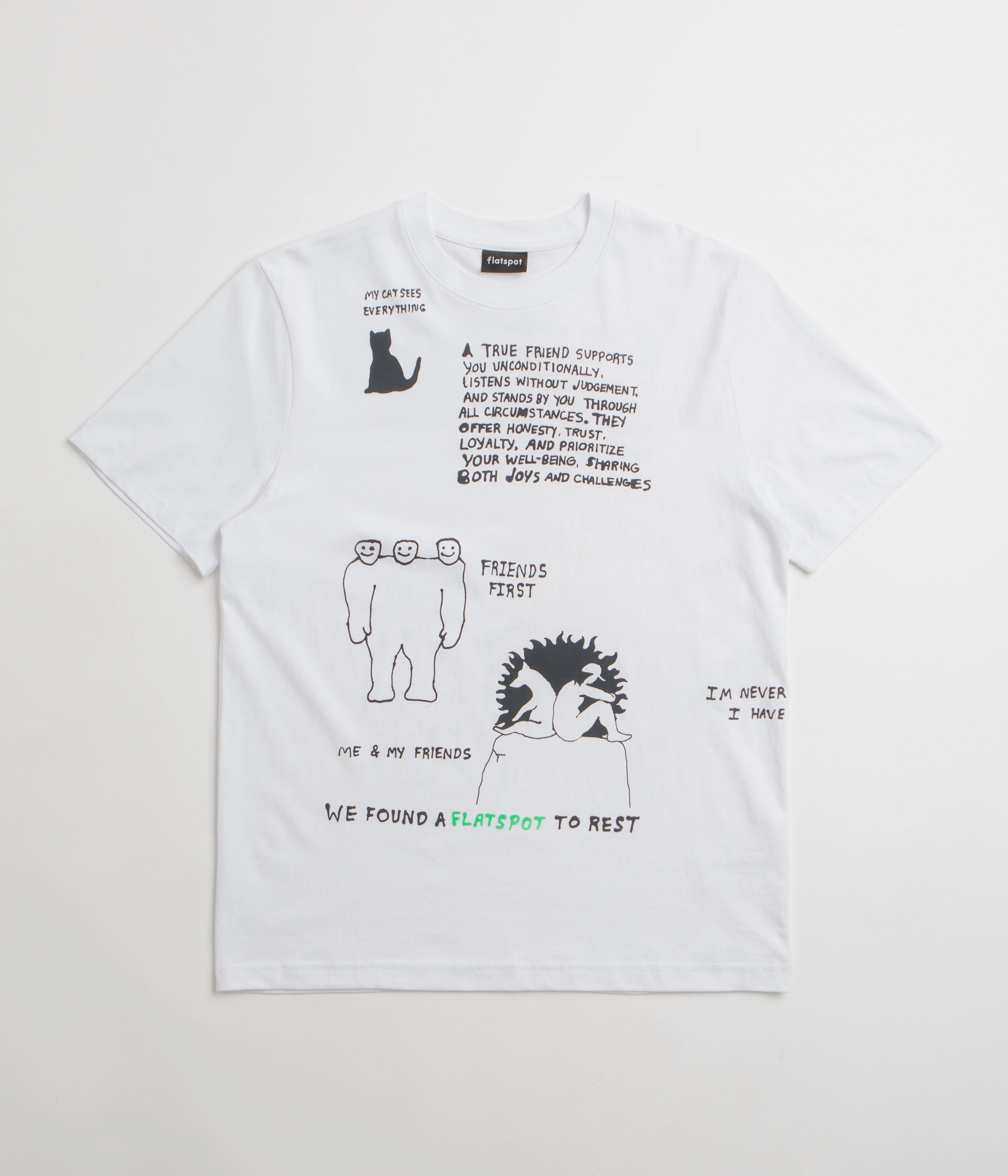 Light Casual flatspot FS Is My Happy Place T-Shirt - White