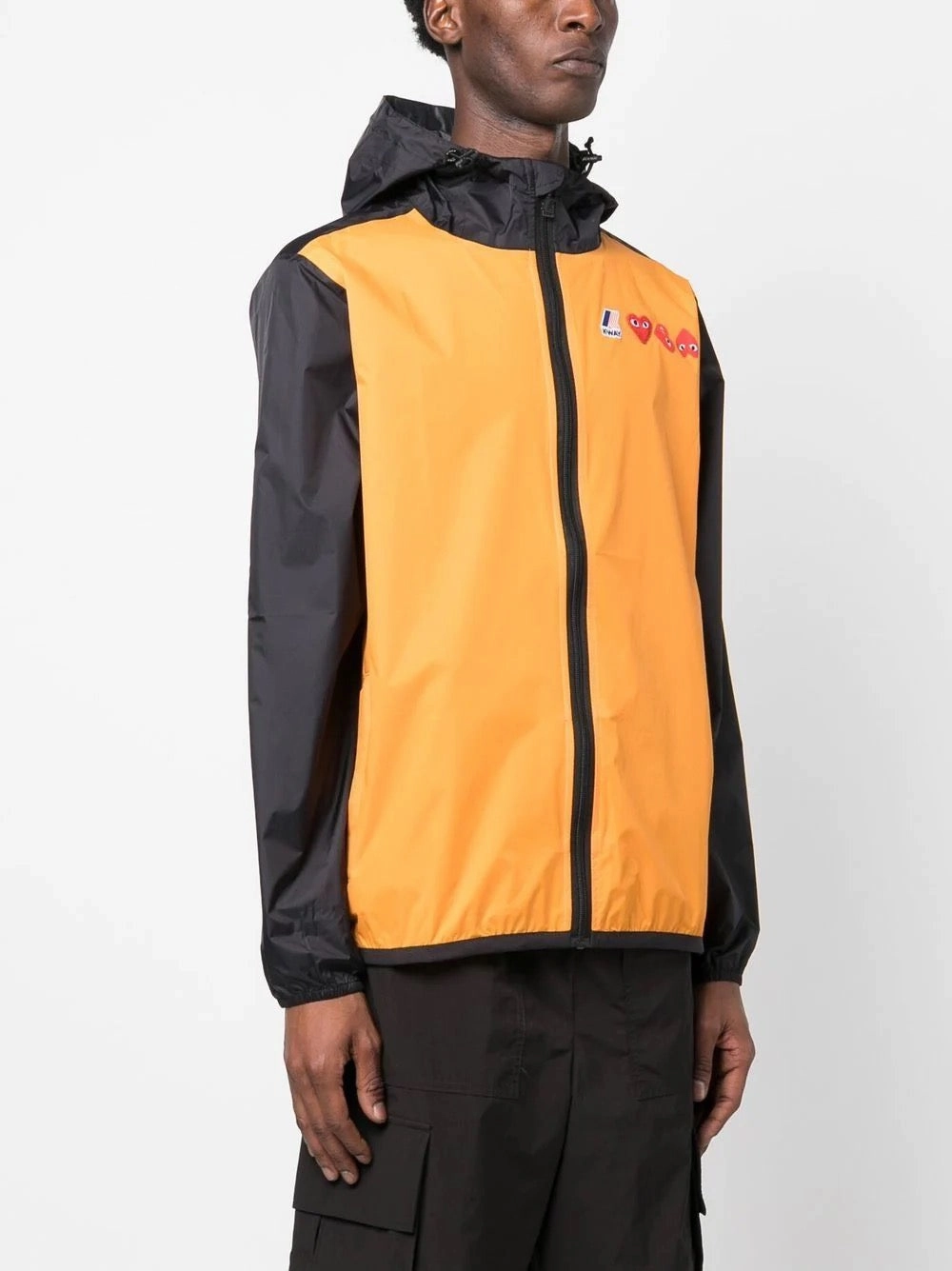 Unisex K-Way Double Colours Cagoule - Orange/Black Lightweight Bracelet