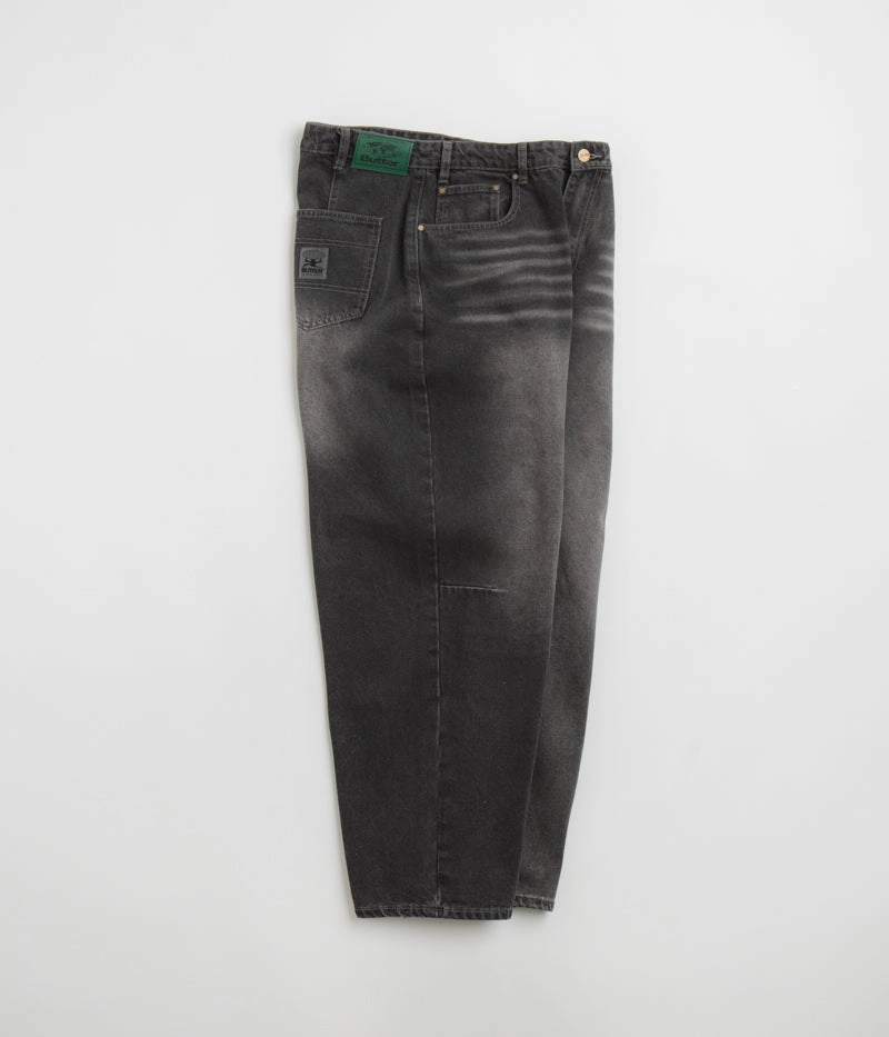 Music Event Smooth Casual Neutral Casual Streetwear Fan Butter Goods Wide Cut Jeans - Washed Black