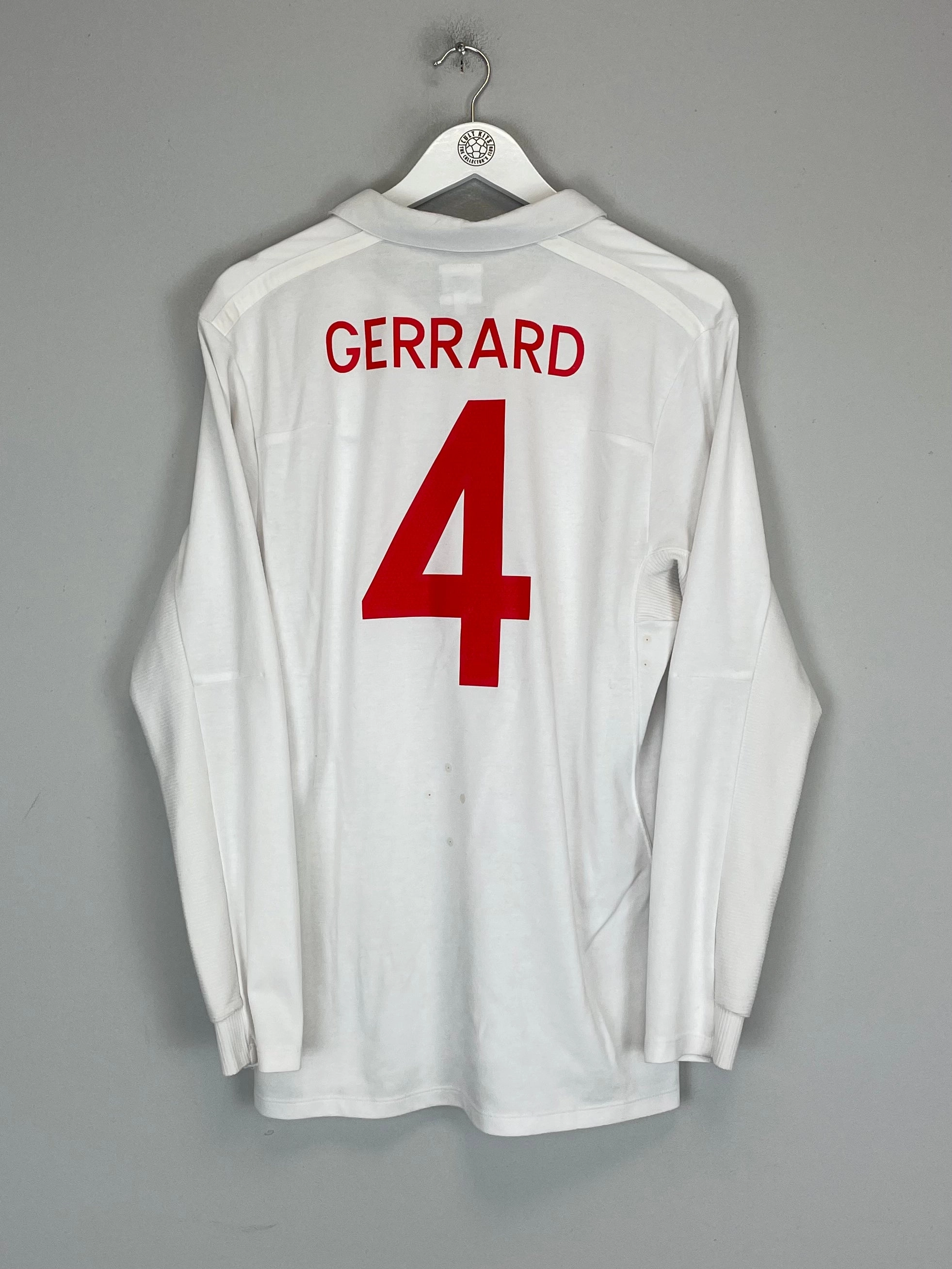 2010/11 ENGLAND GERRARD #4 L/S HOME SHIRT (M) UMBRO Ultra Soft Feel Any Move