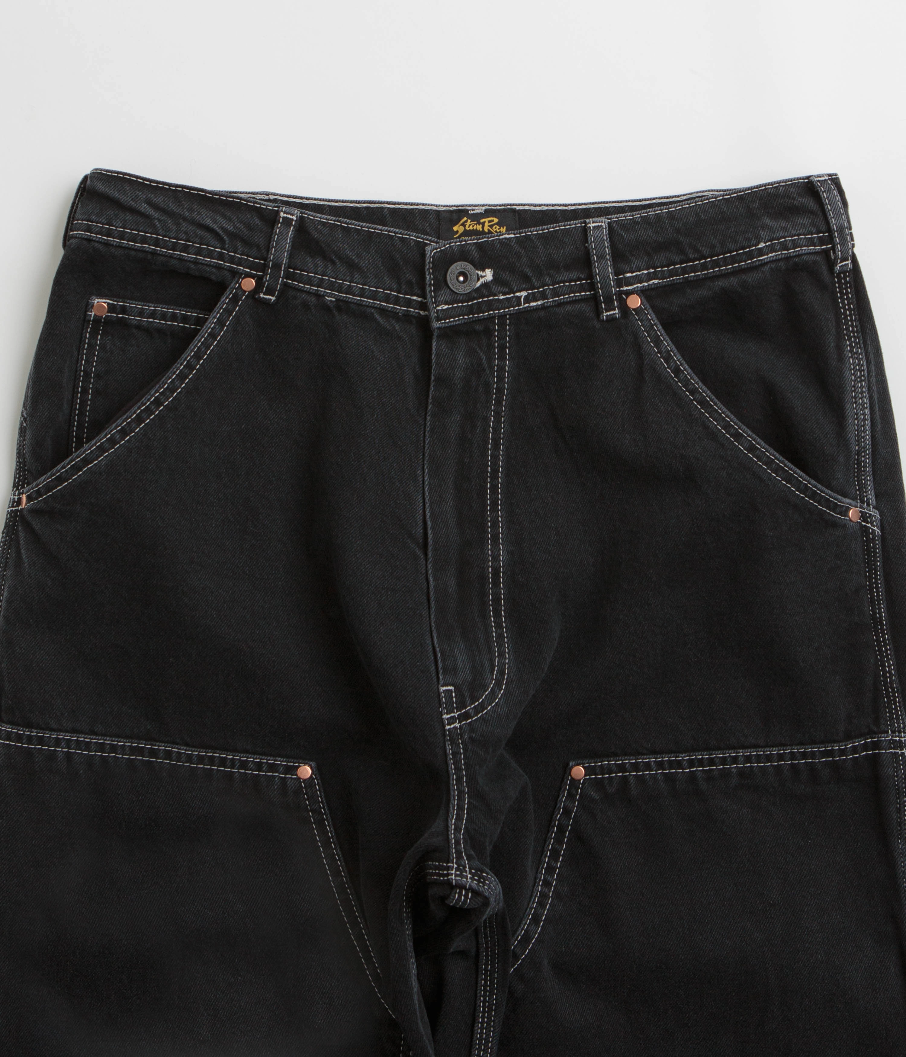 Comfortable Design Stan Ray Double Knee Pants - Stonewashed Black Denim