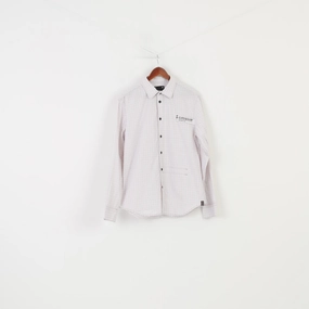 Snug feel Versatile Clothing G-Star Men XL M Casual Shirt Checkered White Long Sleeve Collar Cotton Elegant Top
